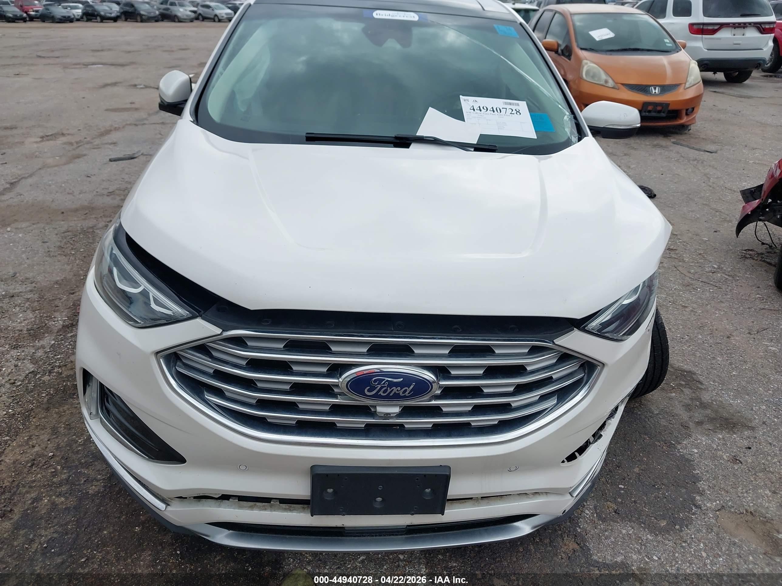 2019 Ford Edge Titanium White vin: 2FMPK3K98KBC72587