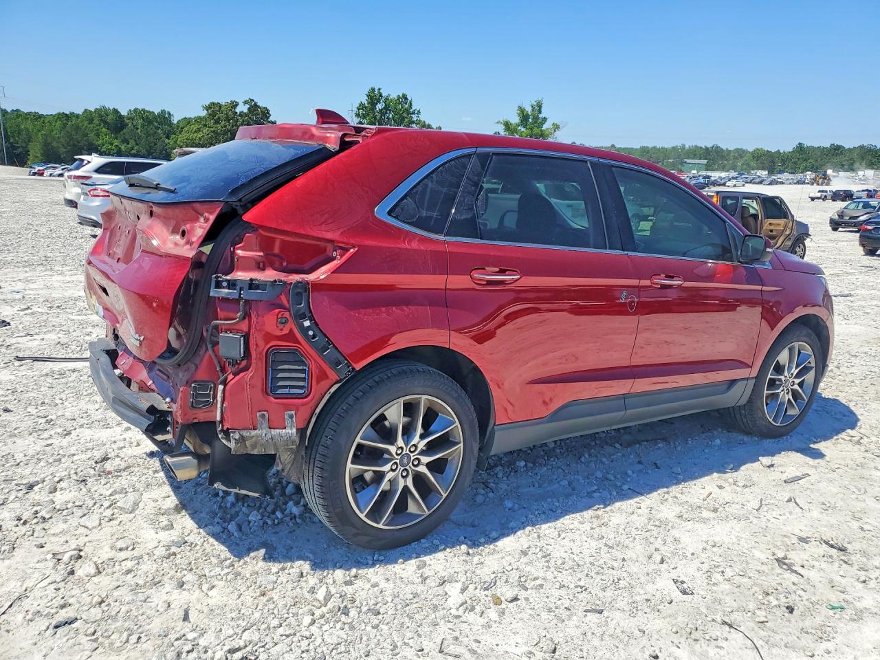 2016 Ford Edge Titanium Red vin: 2FMPK3K99GBB76636