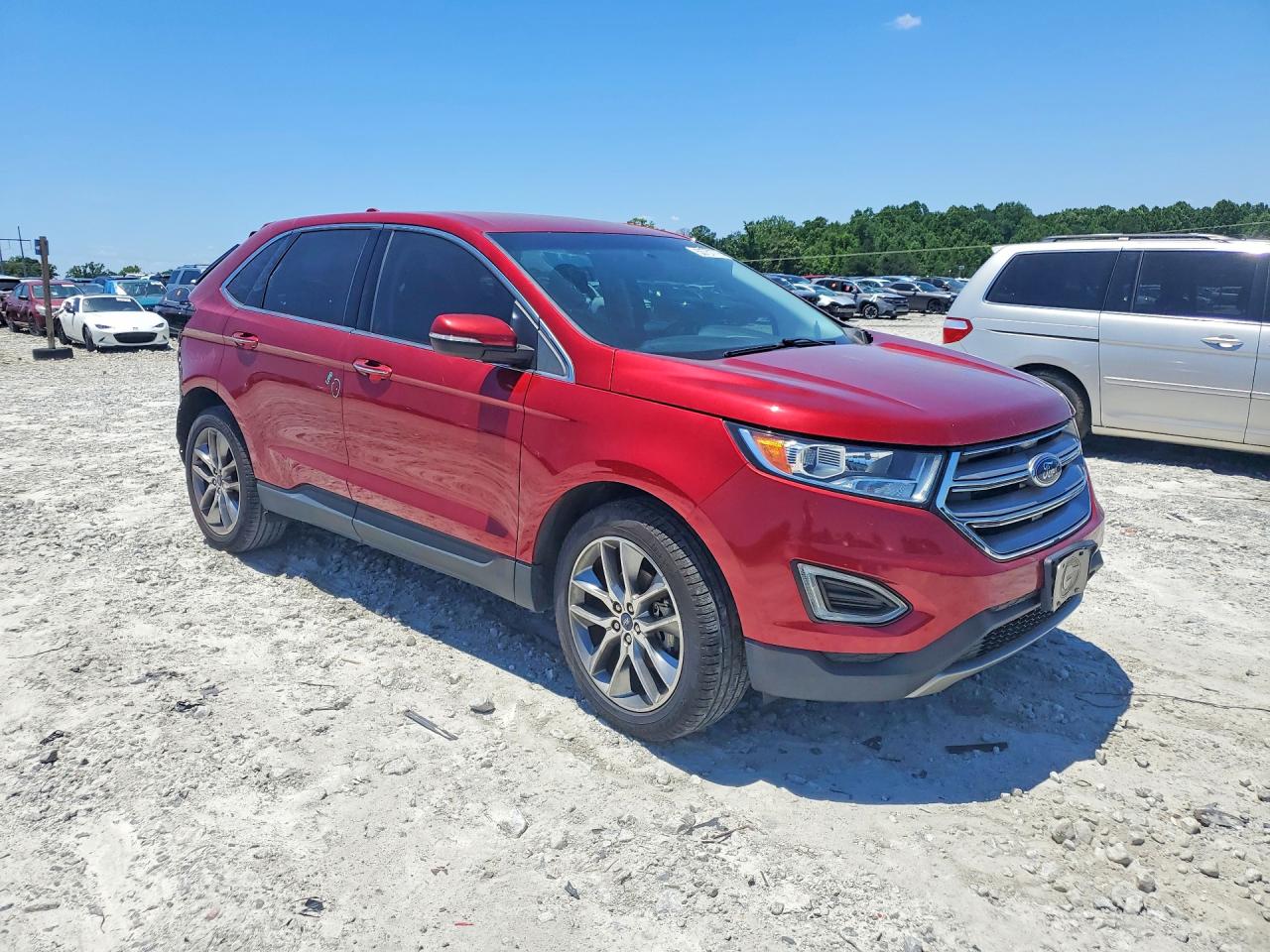 2016 Ford Edge Titanium Red vin: 2FMPK3K99GBB76636