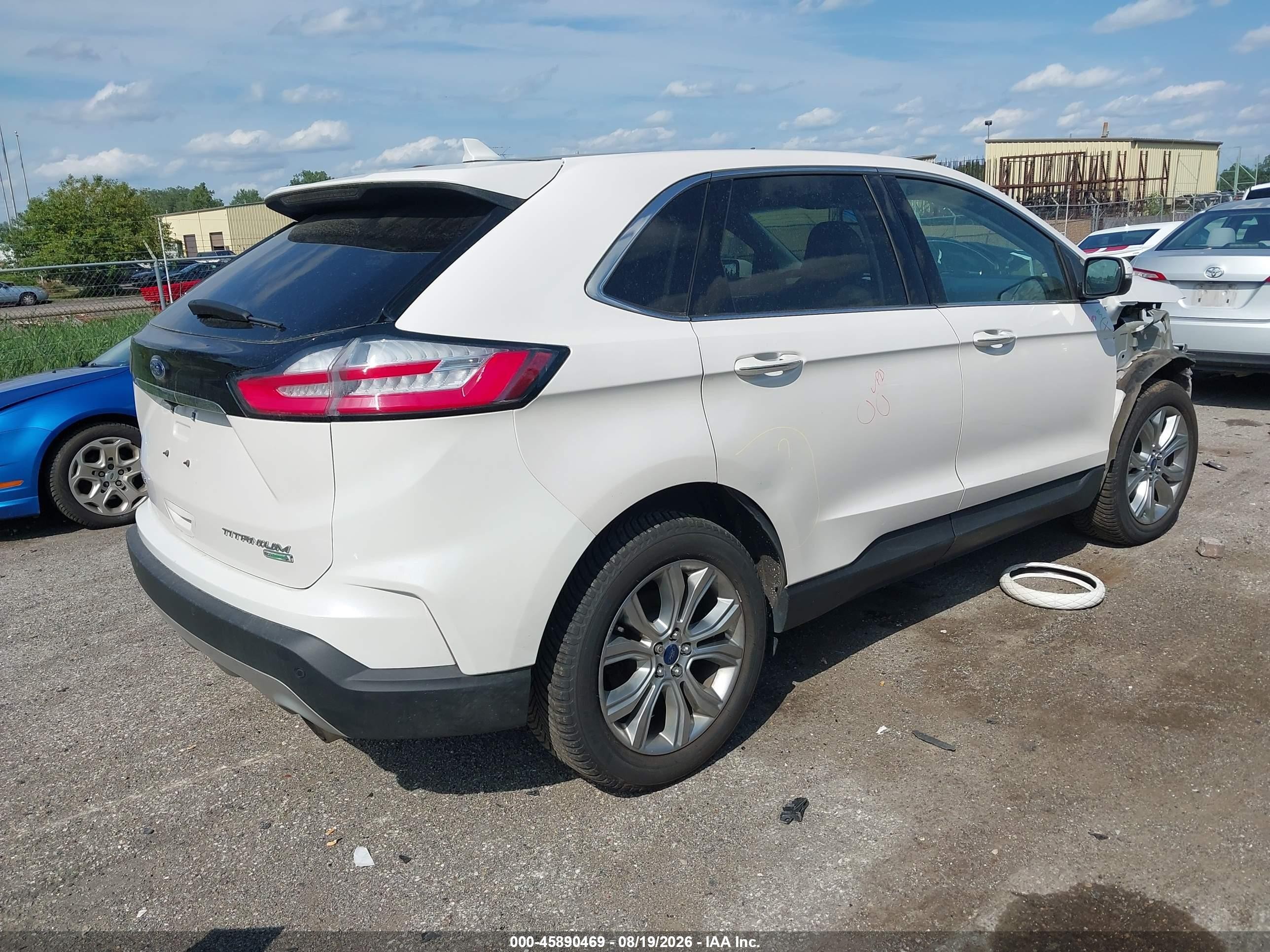 2019 Ford Edge Titanium White vin: 2FMPK3K9XKBB20598