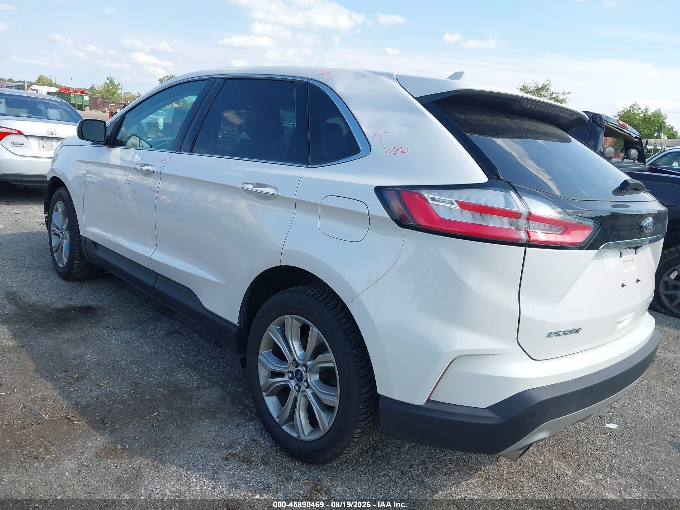 2019 Ford Edge Titanium White vin: 2FMPK3K9XKBB20598