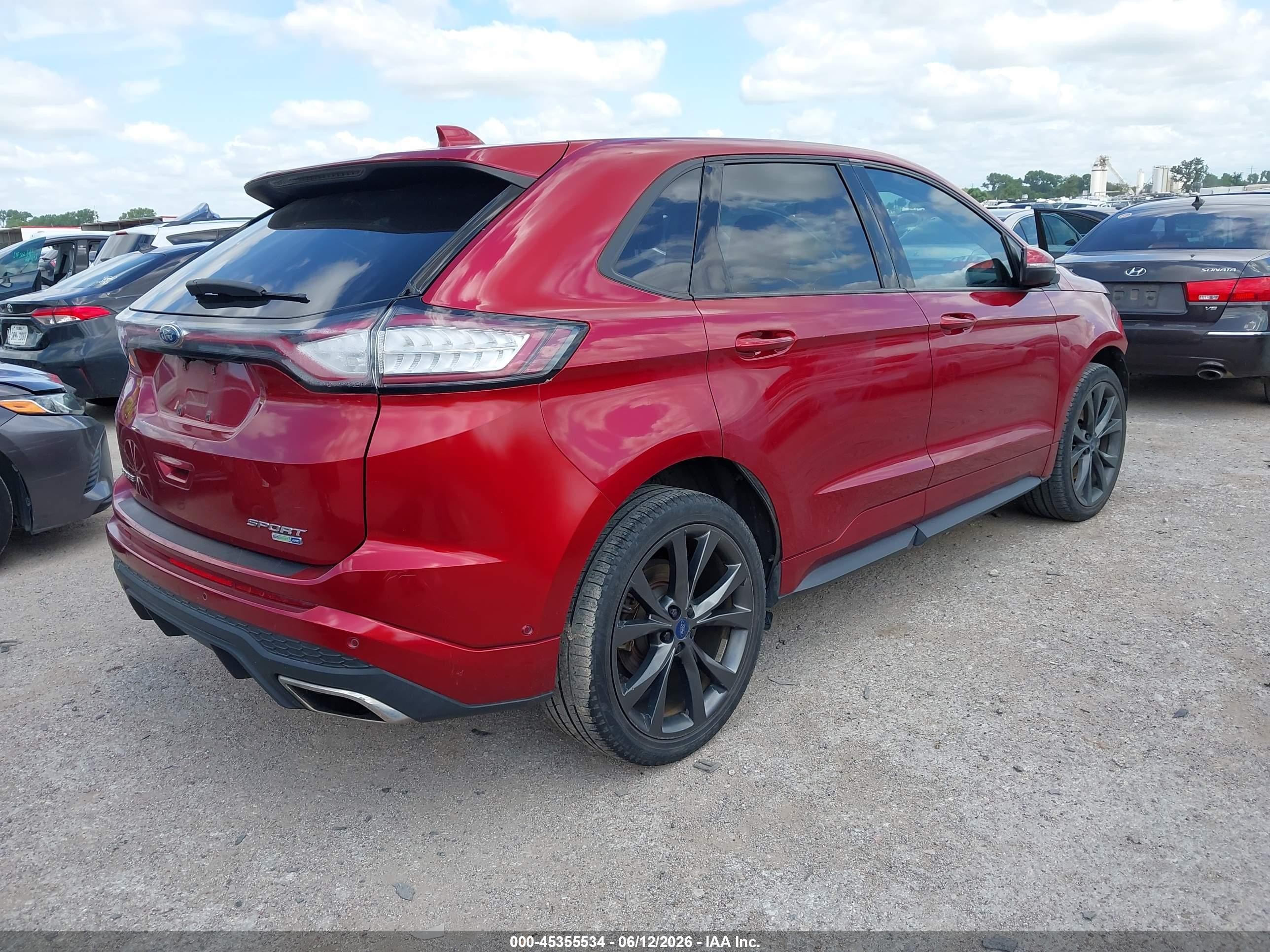 2015 Ford Edge Sport Red vin: 2FMPK4AP5FBB60227