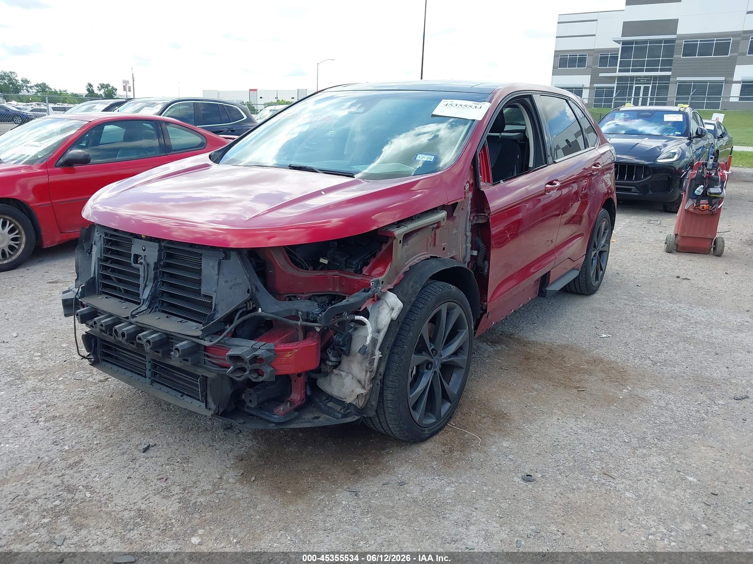 2015 Ford Edge Sport Red vin: 2FMPK4AP5FBB60227