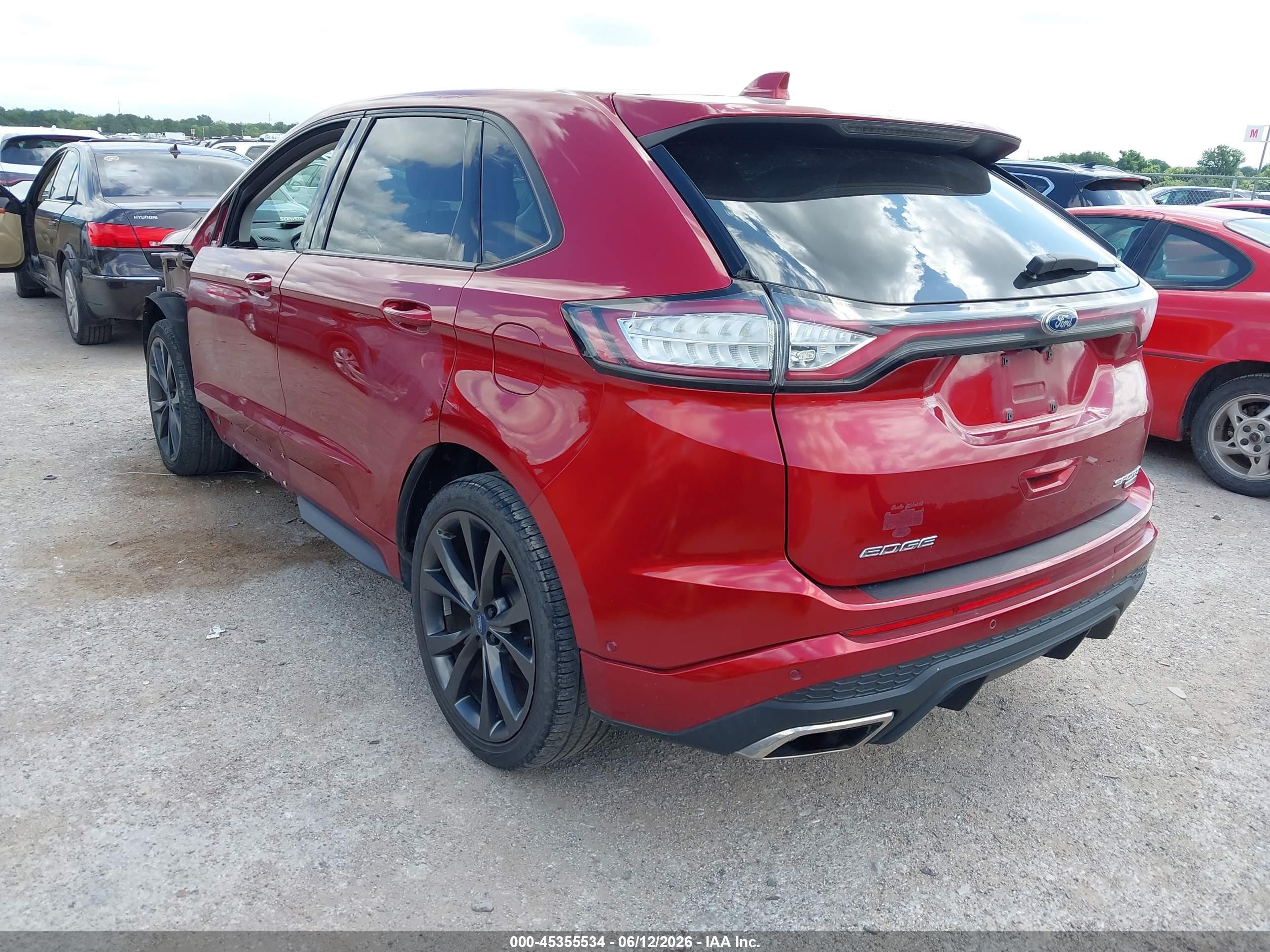 2015 Ford Edge Sport Red vin: 2FMPK4AP5FBB60227