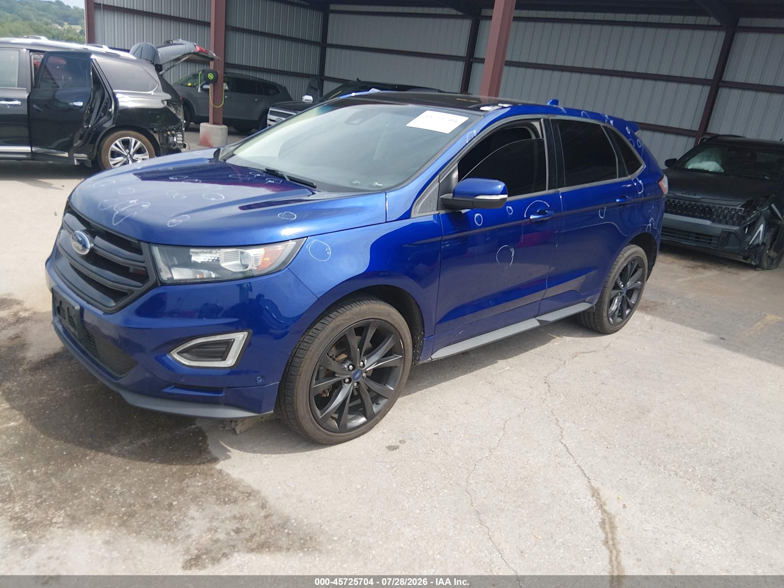 2015 Ford Edge Sport Blue vin: 2FMPK4AP6FBC03599