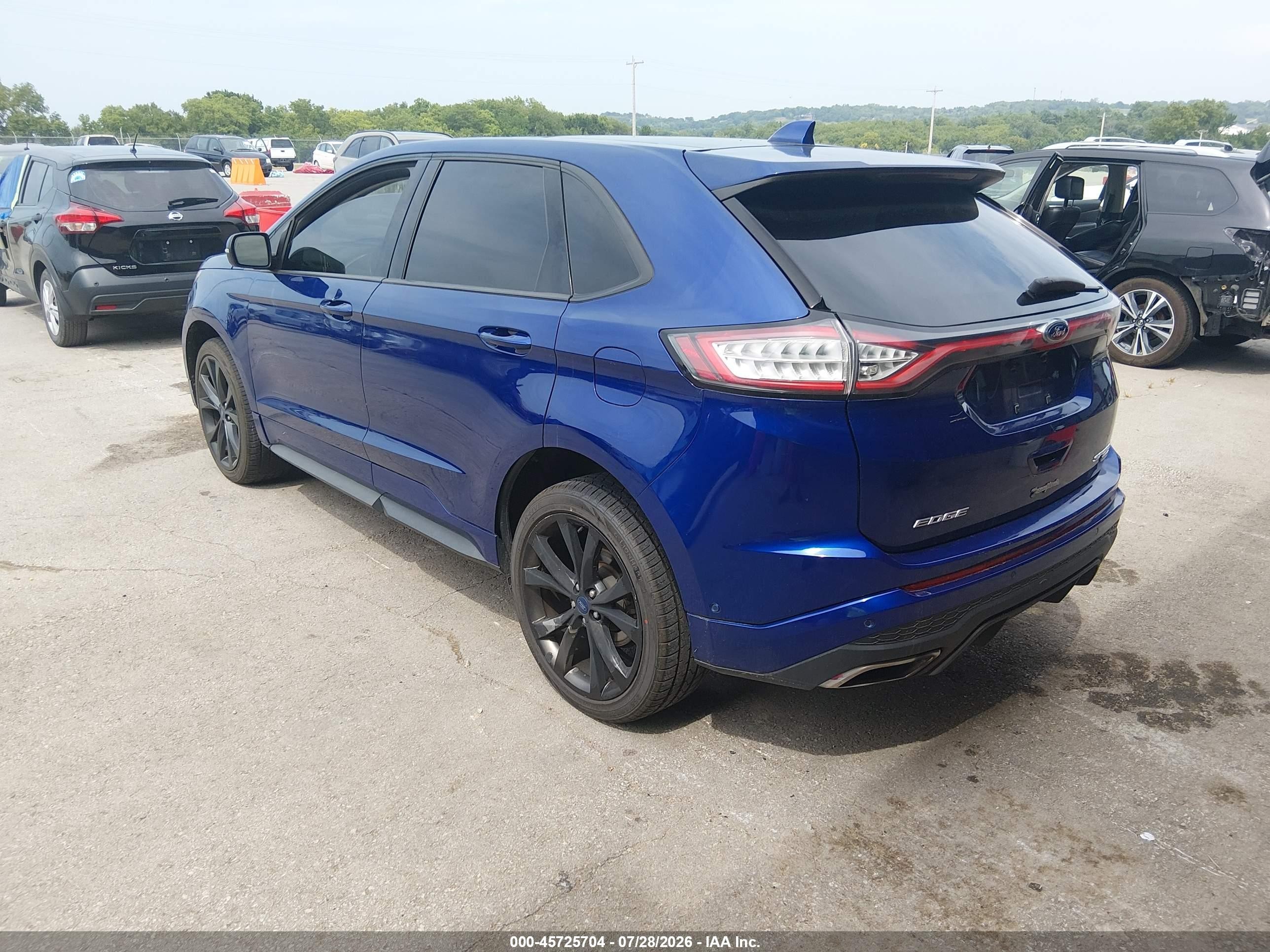 2015 Ford Edge Sport Blue vin: 2FMPK4AP6FBC03599