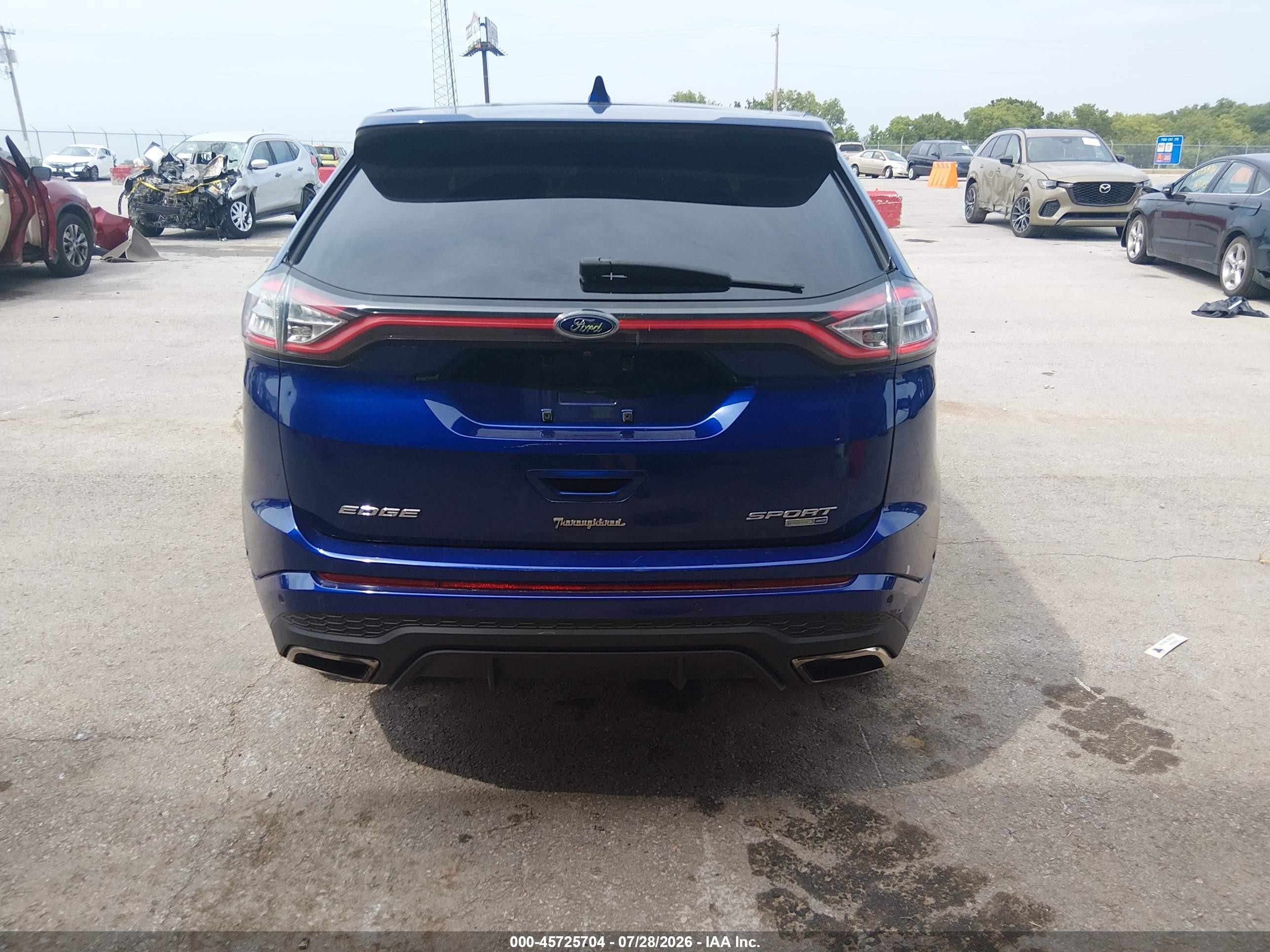 2015 Ford Edge Sport Blue vin: 2FMPK4AP6FBC03599