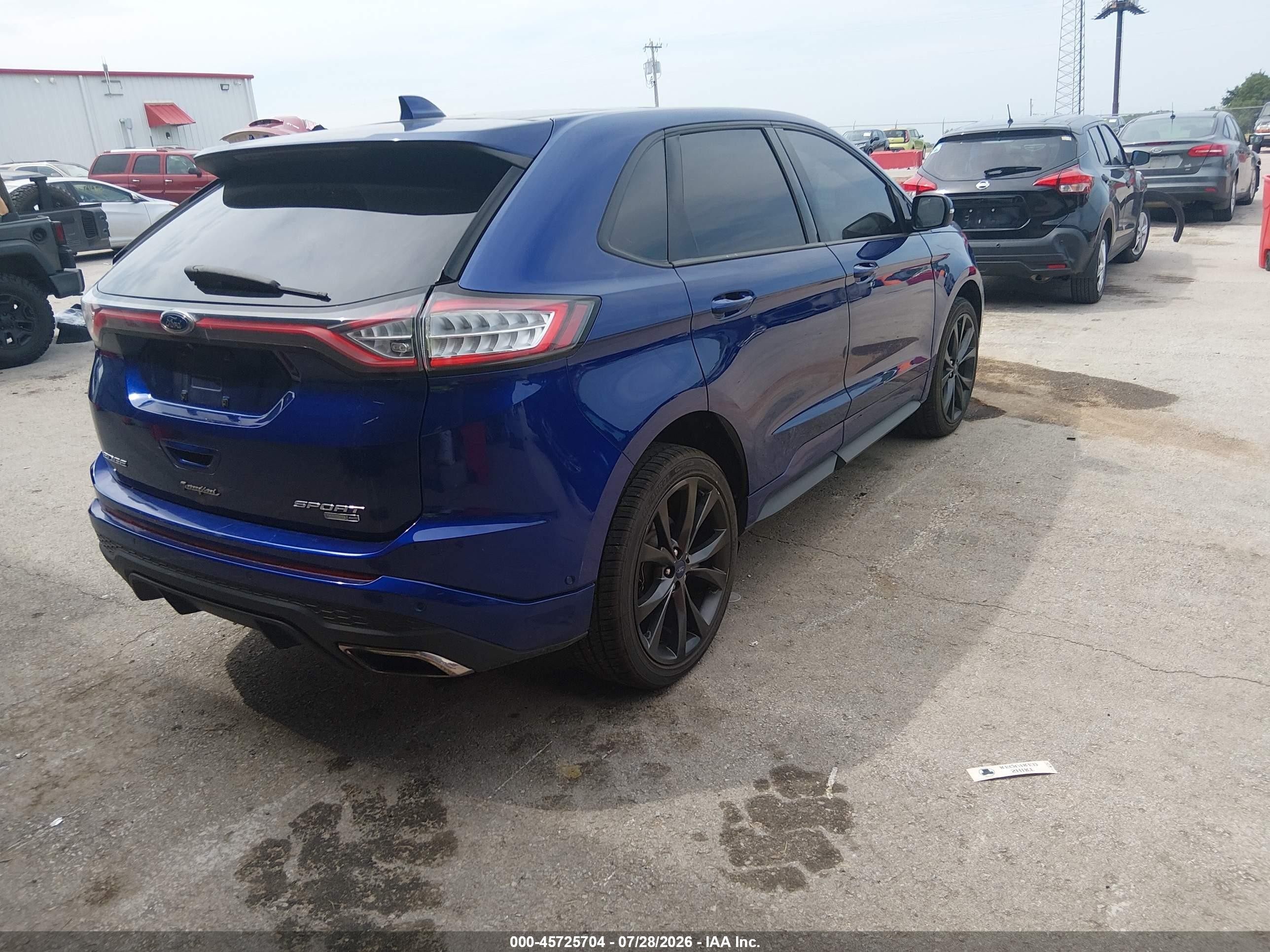 2015 Ford Edge Sport Blue vin: 2FMPK4AP6FBC03599