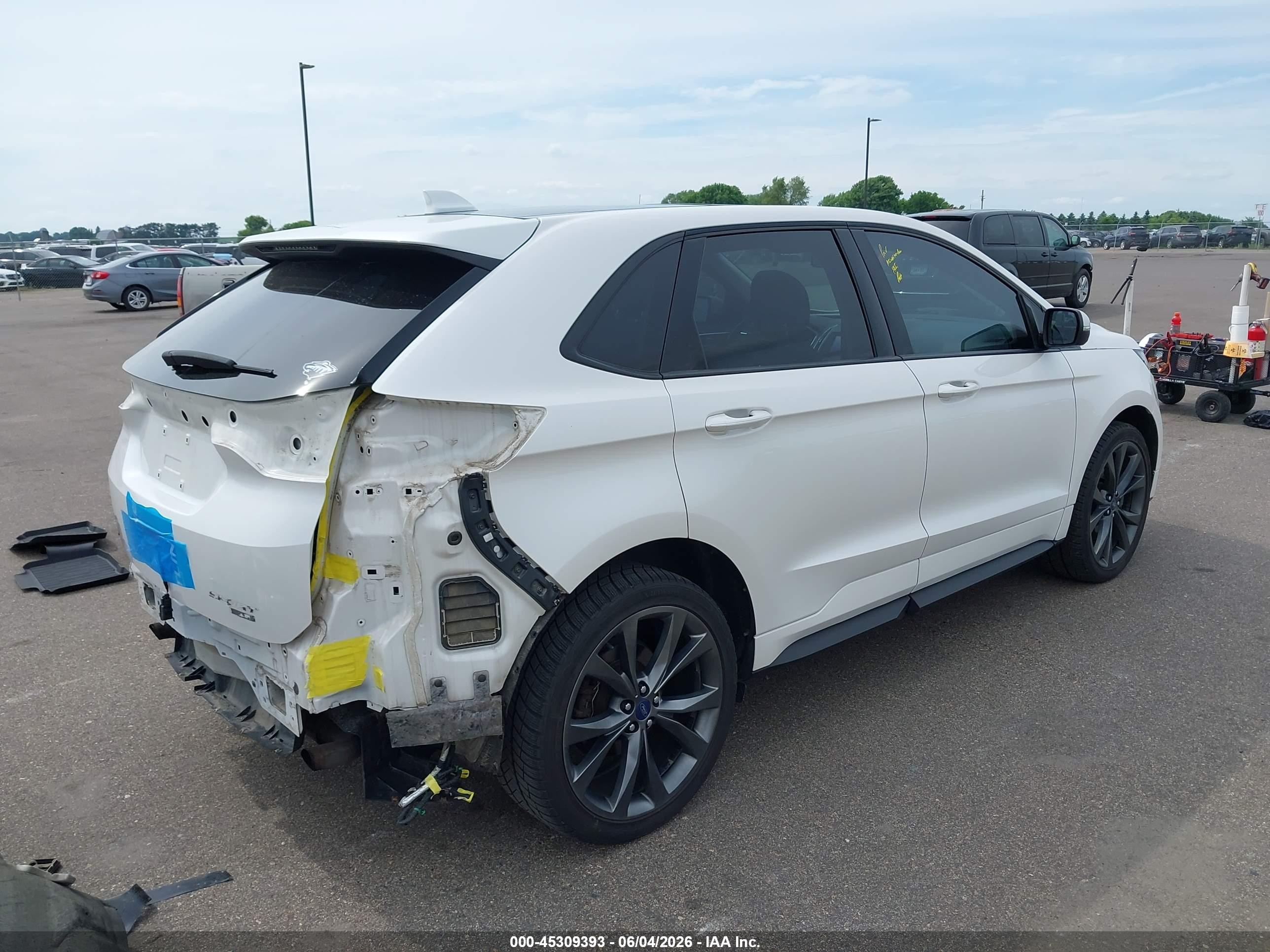 2015 Ford Edge Sport White vin: 2FMPK4AP7FBB75571