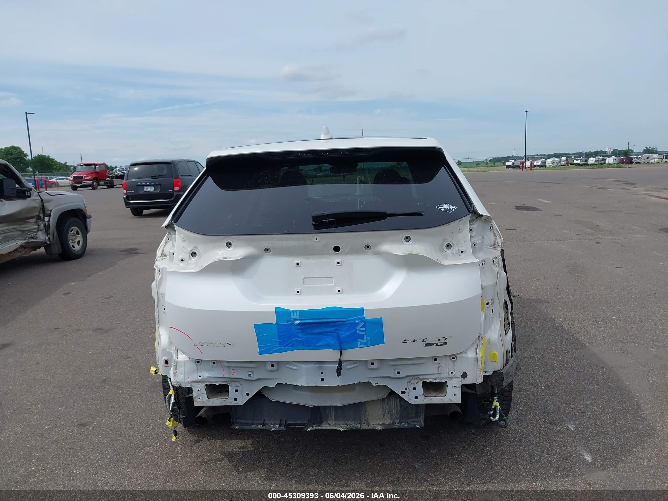 2015 Ford Edge Sport White vin: 2FMPK4AP7FBB75571