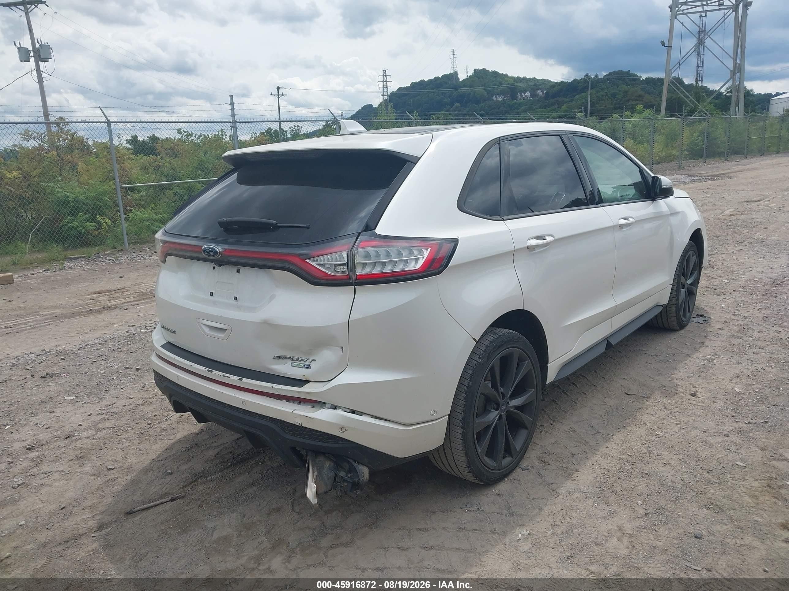 2015 Ford Edge Sport Белый vin: 2FMPK4AP7FBC10447