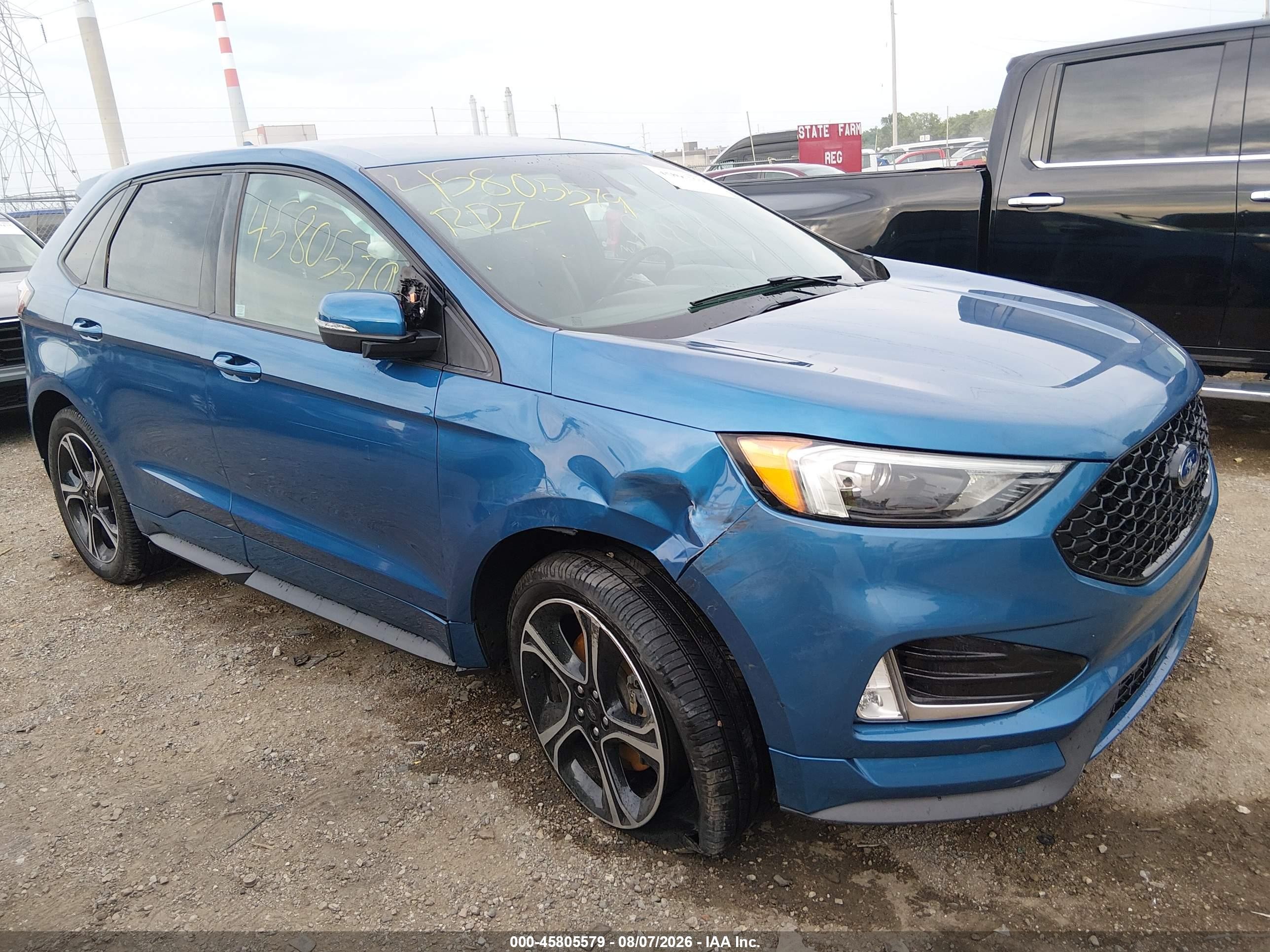 2019 Ford Edge St Blue vin: 2FMPK4AP7KBB68078