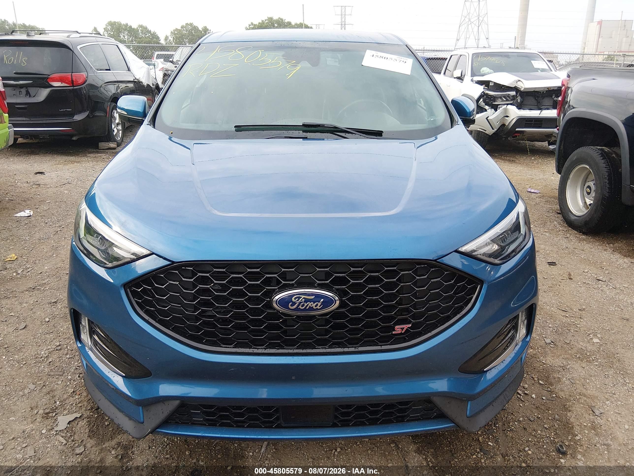2019 Ford Edge St Blue vin: 2FMPK4AP7KBB68078