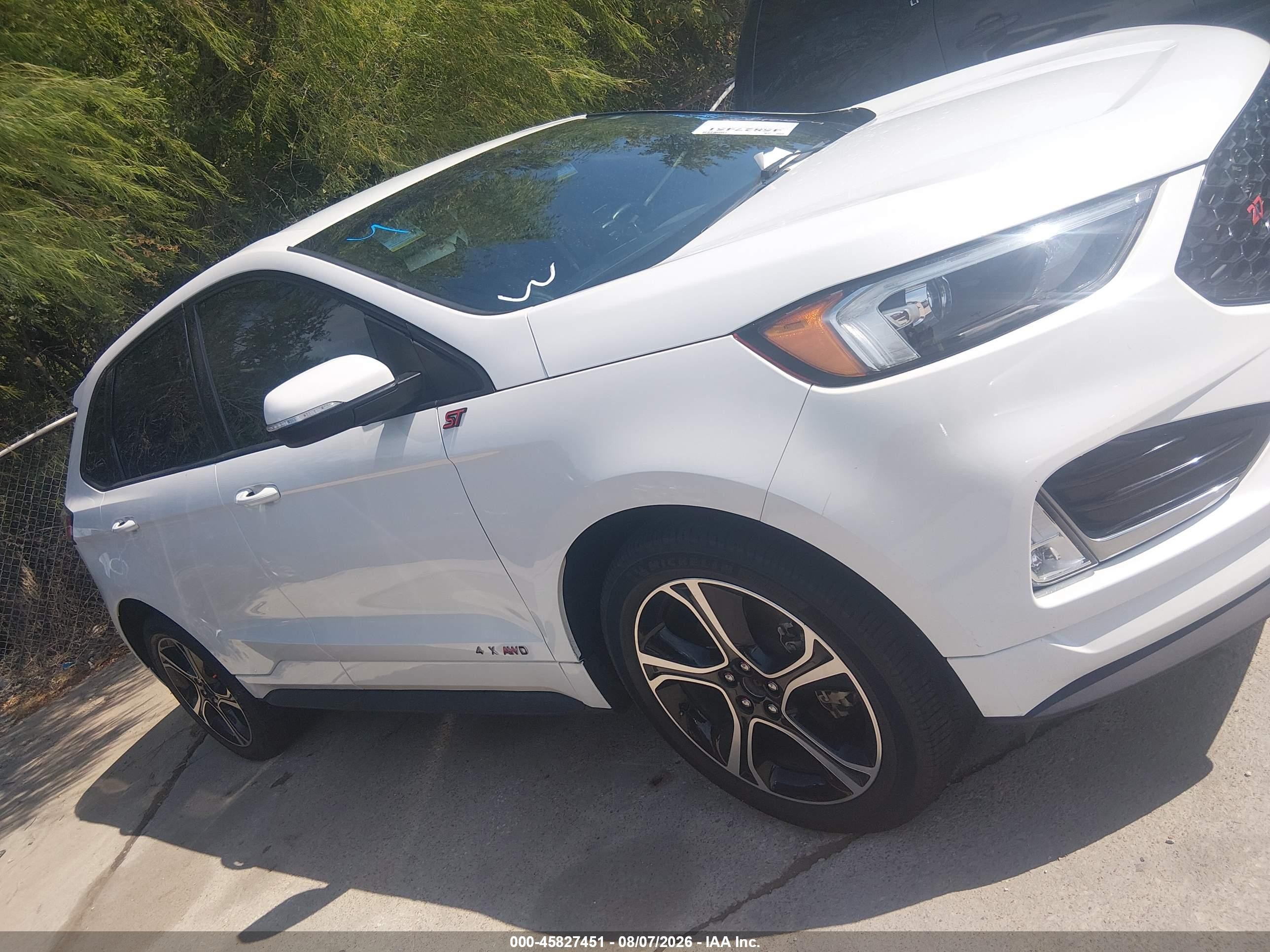 2020 Ford Edge St White vin: 2FMPK4APXLBA69403