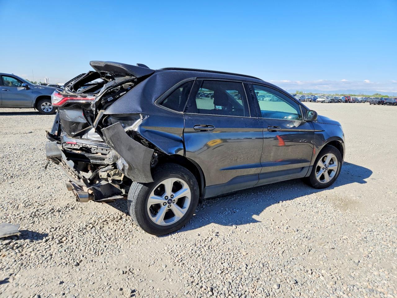 2018 Ford Edge Gray vin: 2FMPK4G90JBB72710