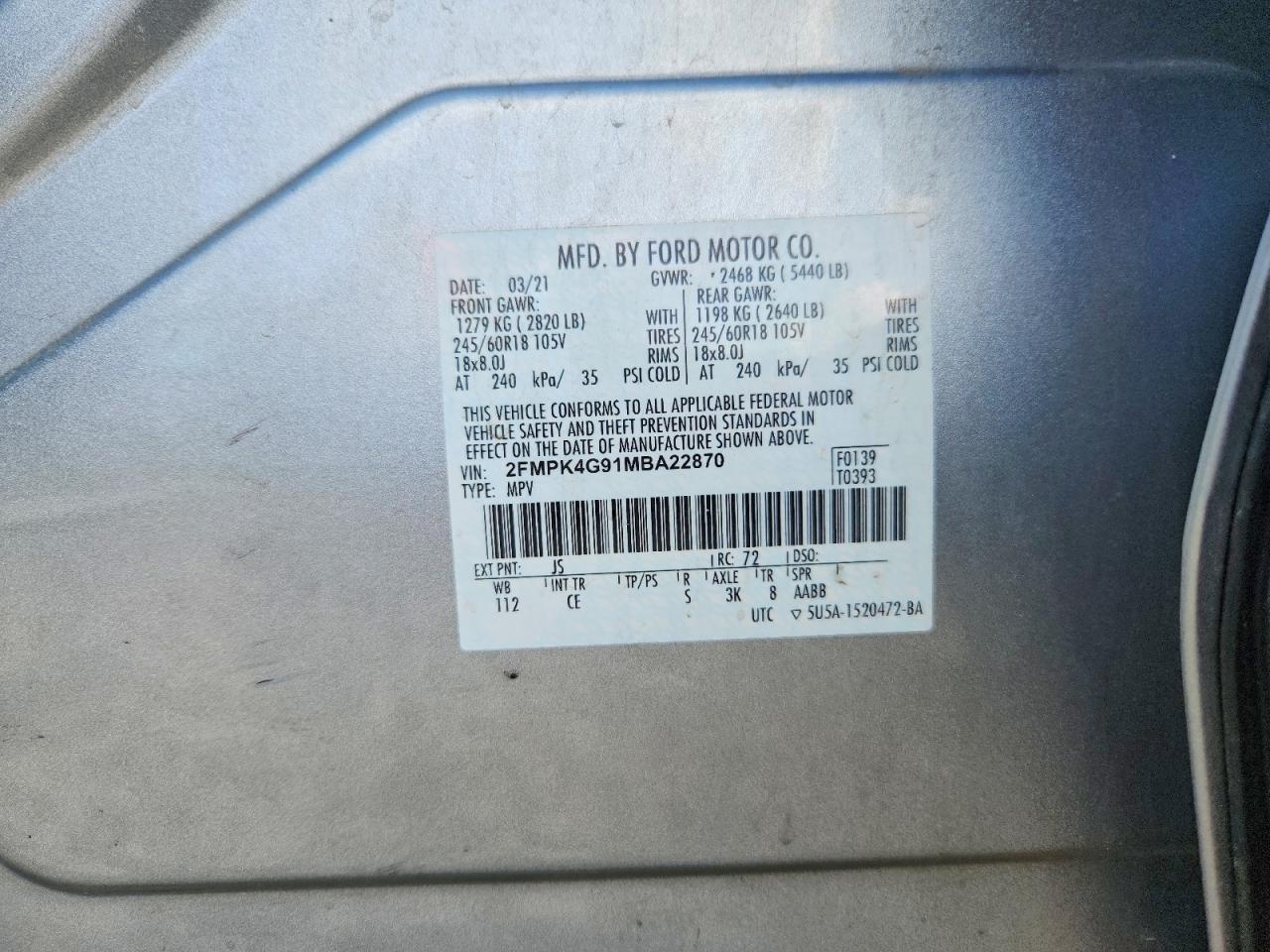 2021 Ford Edge Se Silver vin: 2FMPK4G91MBA22870