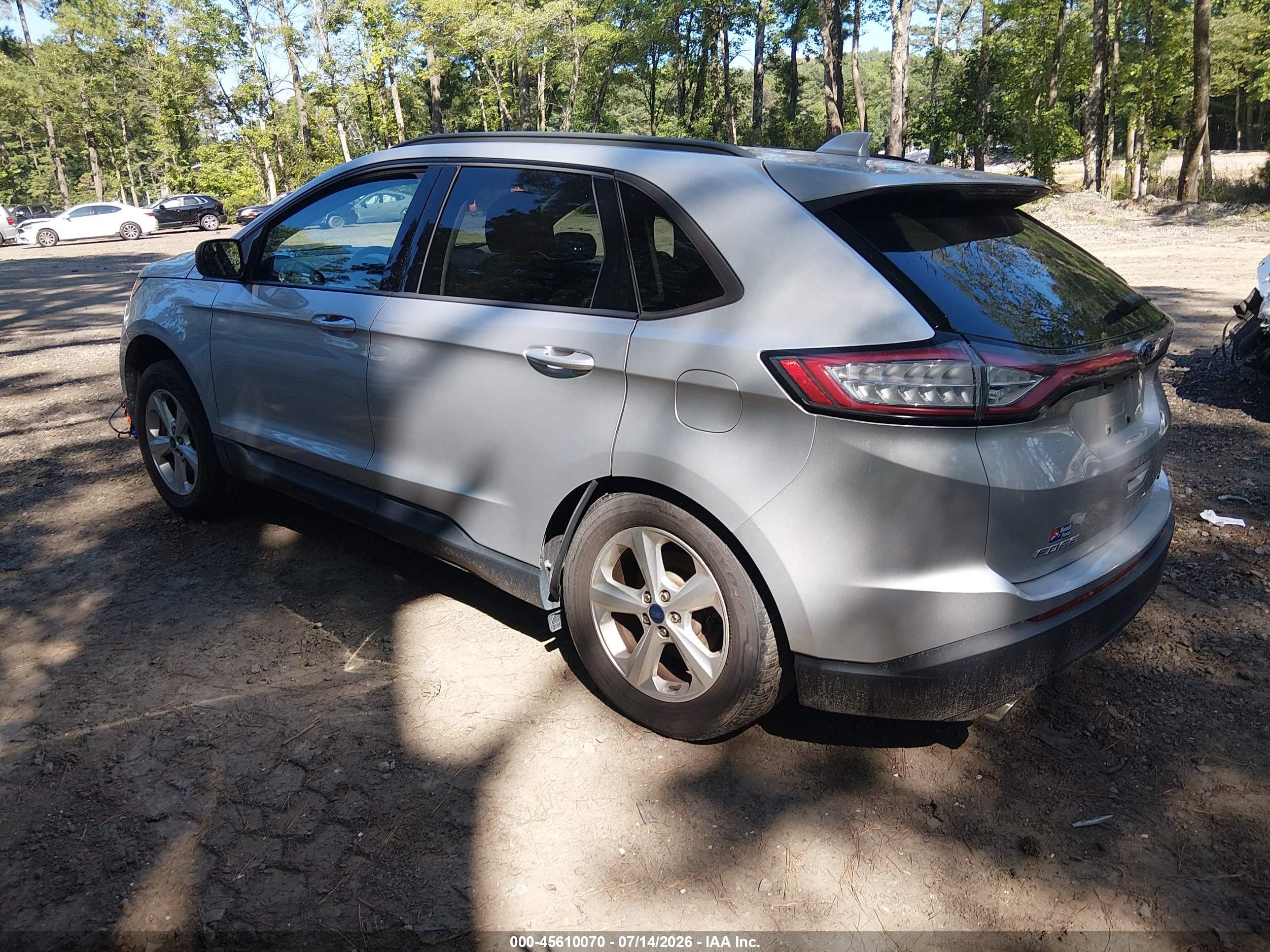 2015 Ford Edge Se Silver vin: 2FMPK4G96FBC08732