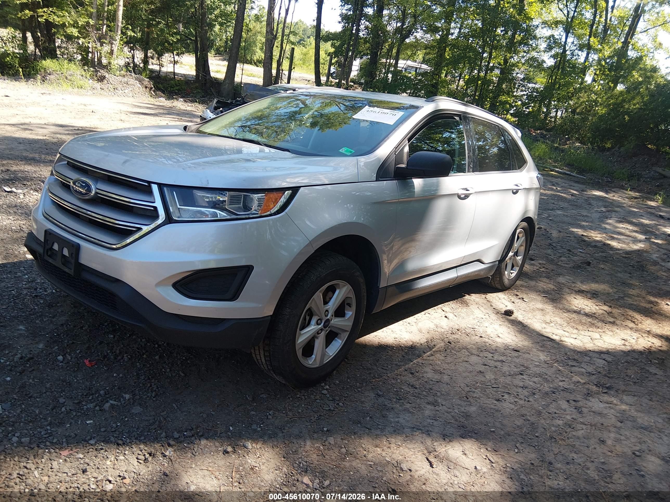2015 Ford Edge Se Silver vin: 2FMPK4G96FBC08732
