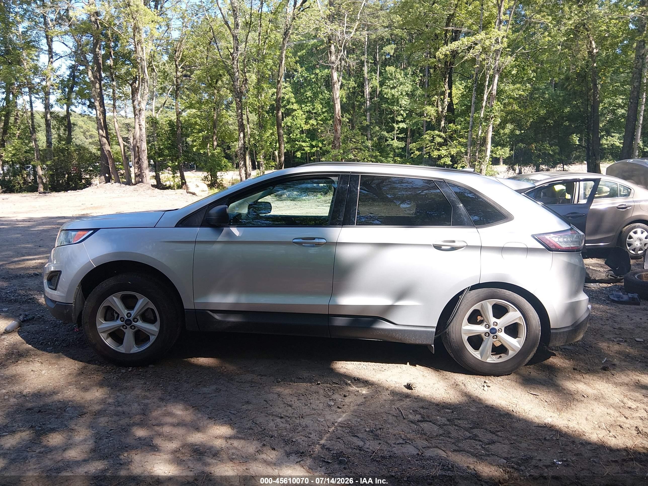 2015 Ford Edge Se Silver vin: 2FMPK4G96FBC08732
