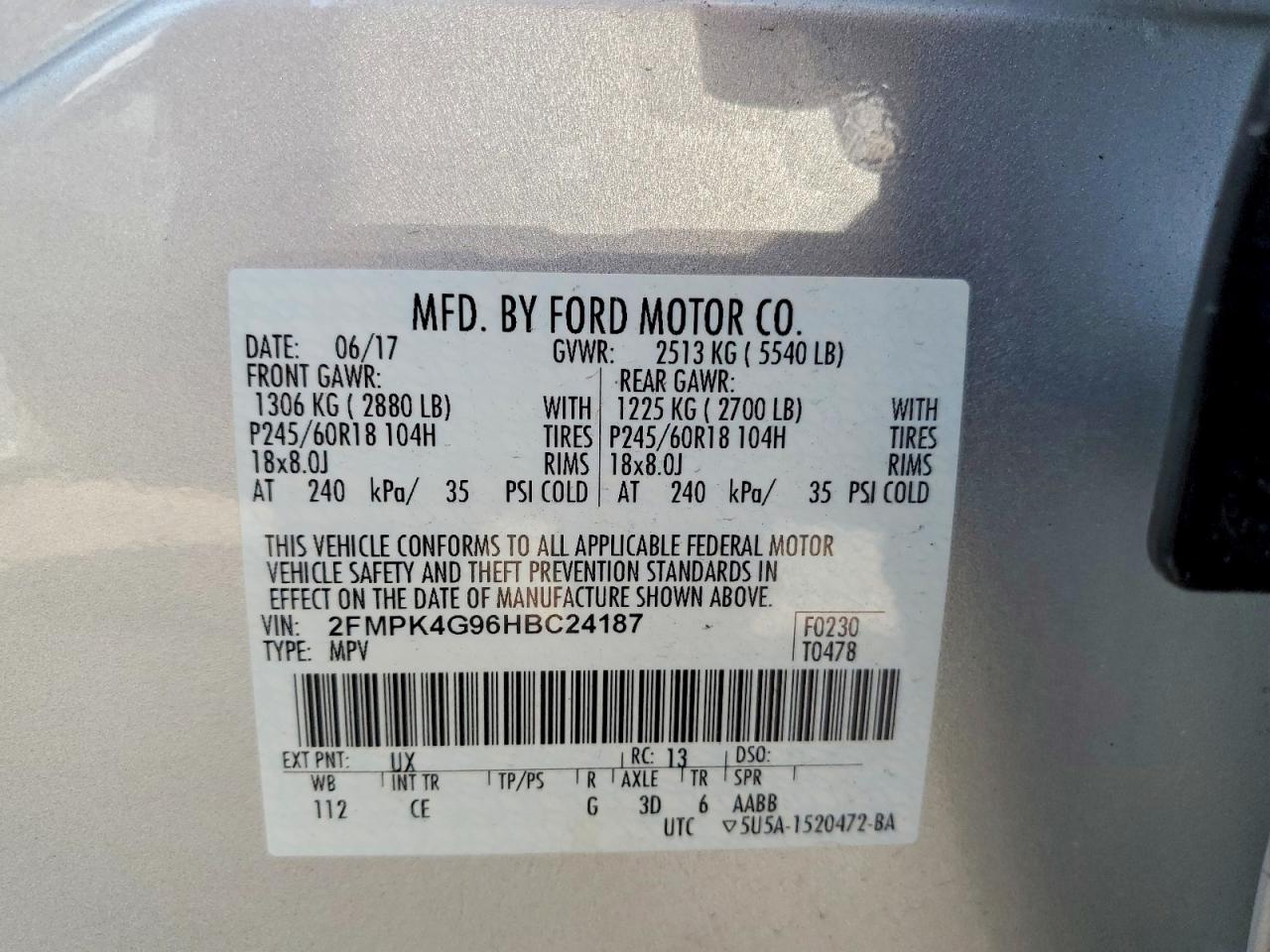 2017 Ford Edge Se Серебряный vin: 2FMPK4G96HBC24187