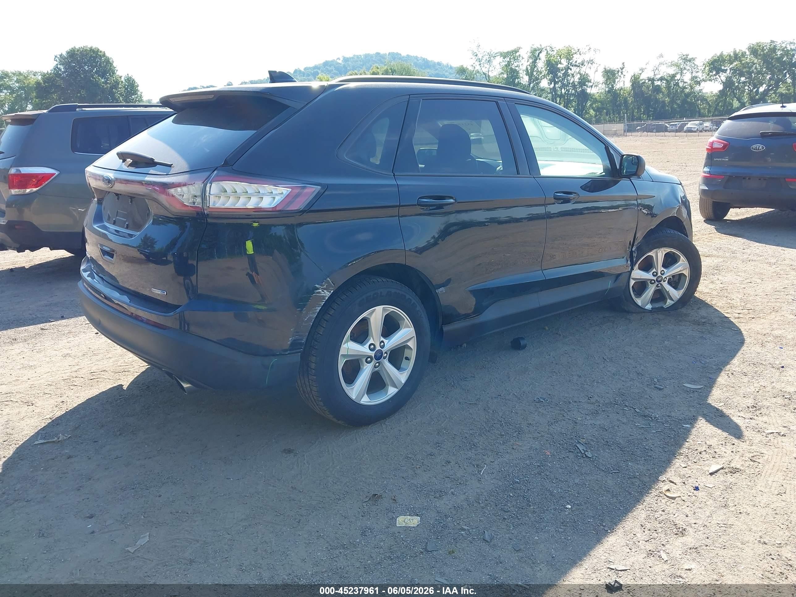 2018 Ford Edge Se Black vin: 2FMPK4G96JBB49626