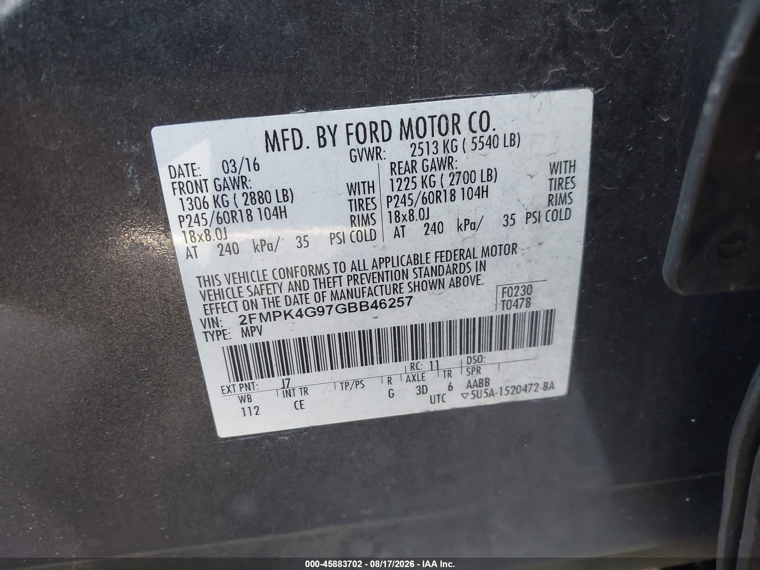 2016 Ford Edge Se Gray vin: 2FMPK4G97GBB46257