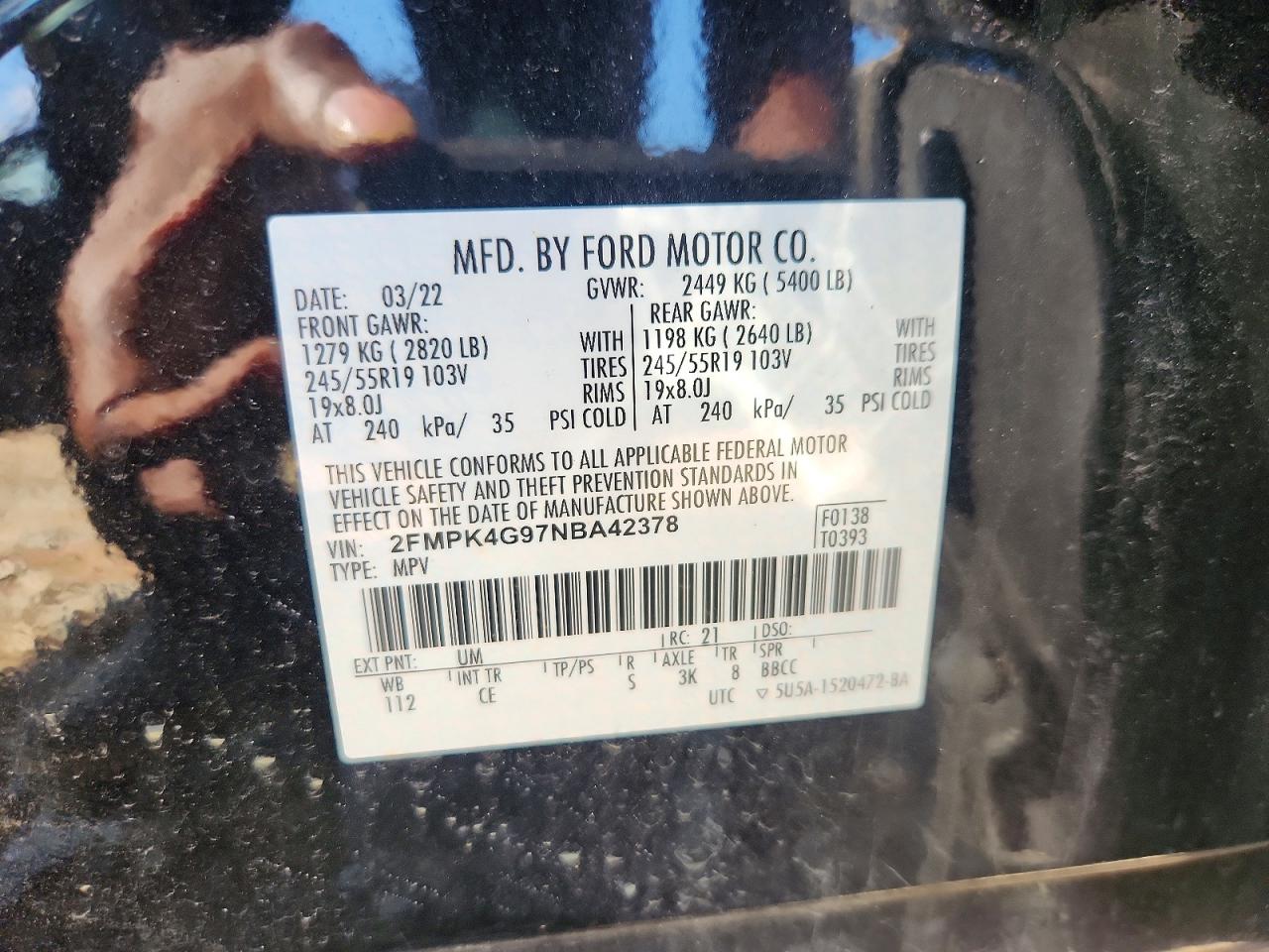 2022 Ford Edge Se Black vin: 2FMPK4G97NBA42378