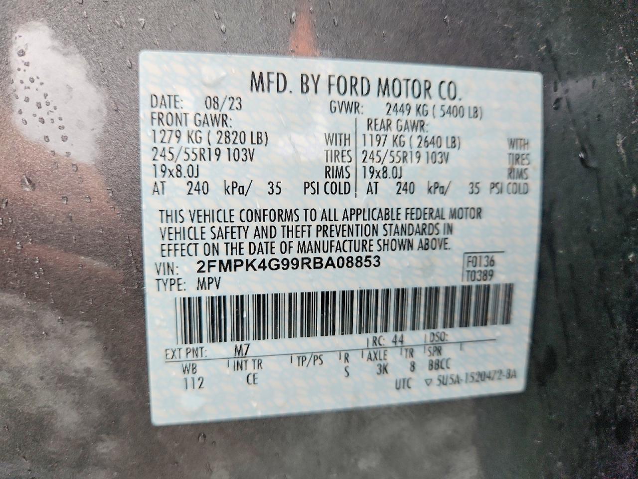 2024 Ford Edge Se Серый vin: 2FMPK4G99RBA08853