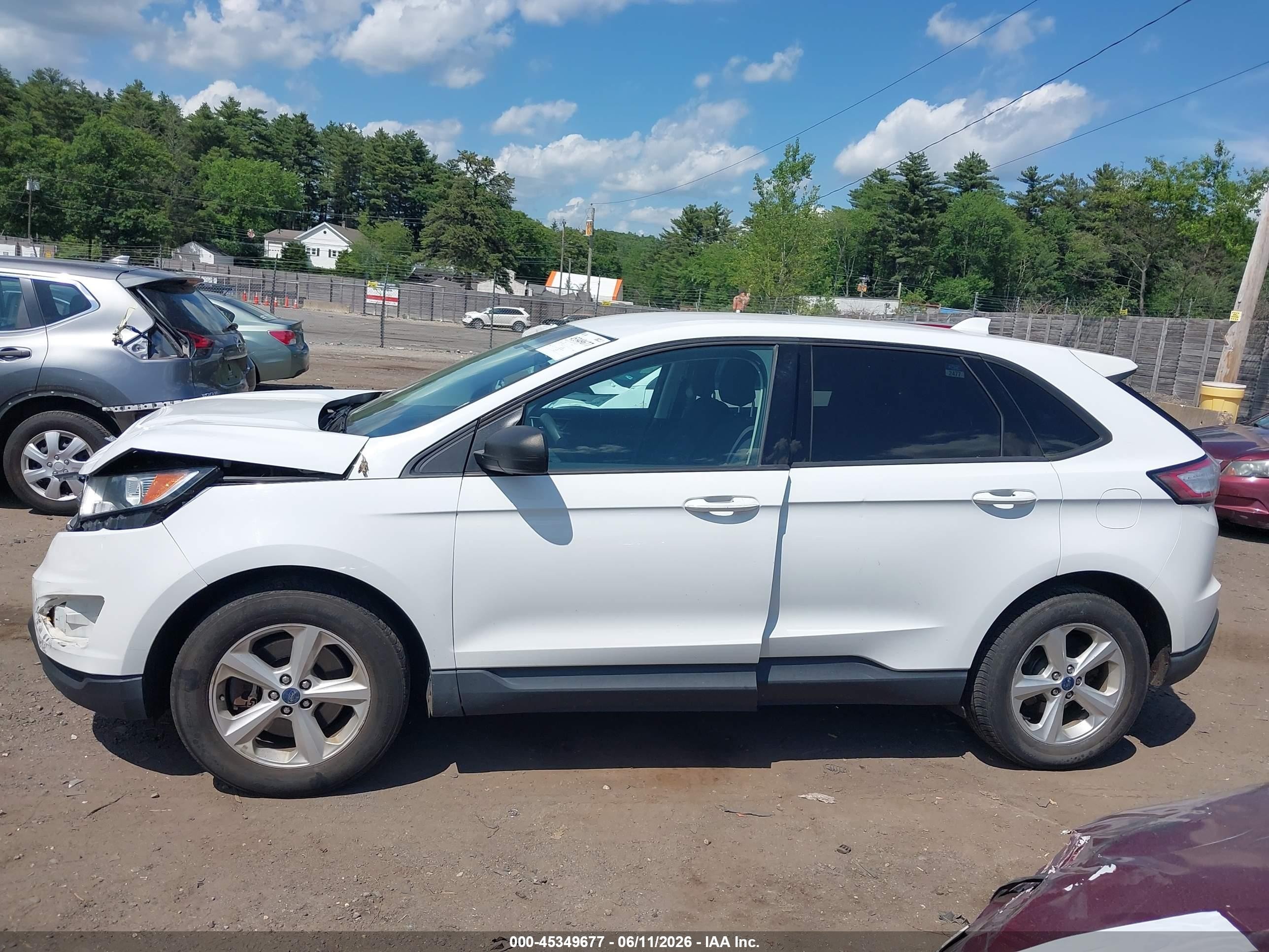 2016 Ford Edge Se White vin: 2FMPK4G9XGBB43238