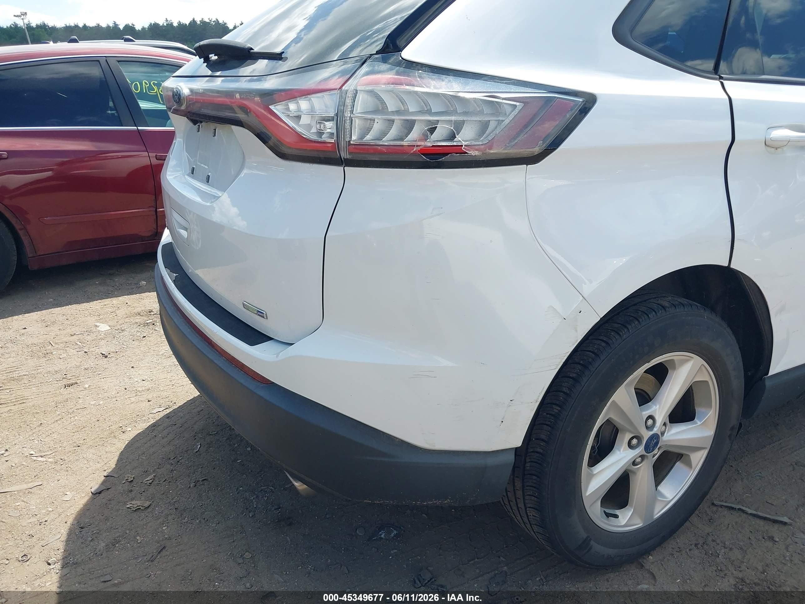 2016 Ford Edge Se White vin: 2FMPK4G9XGBB43238