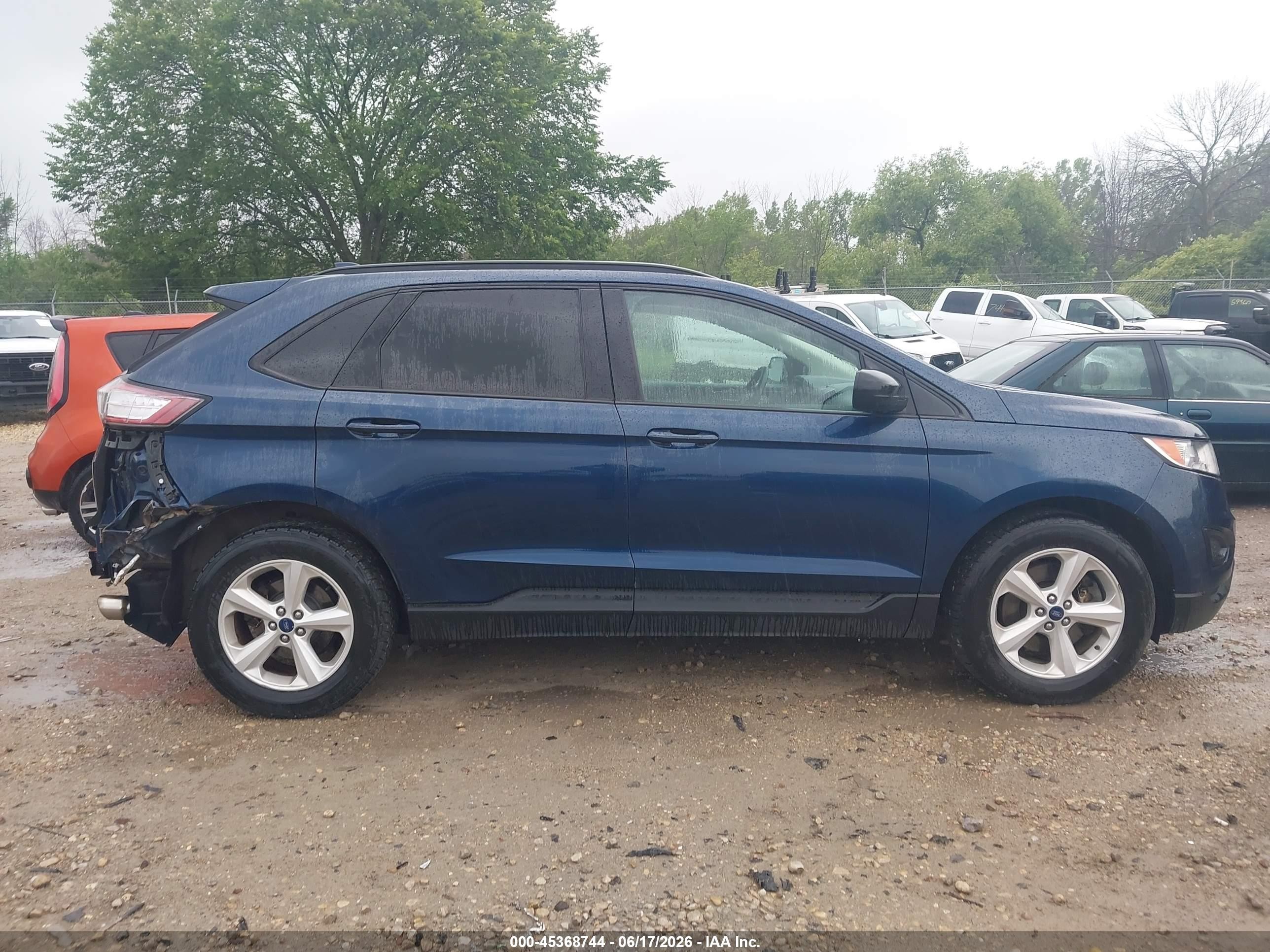 2017 Ford Edge Se Dark Blue vin: 2FMPK4G9XHBC60318