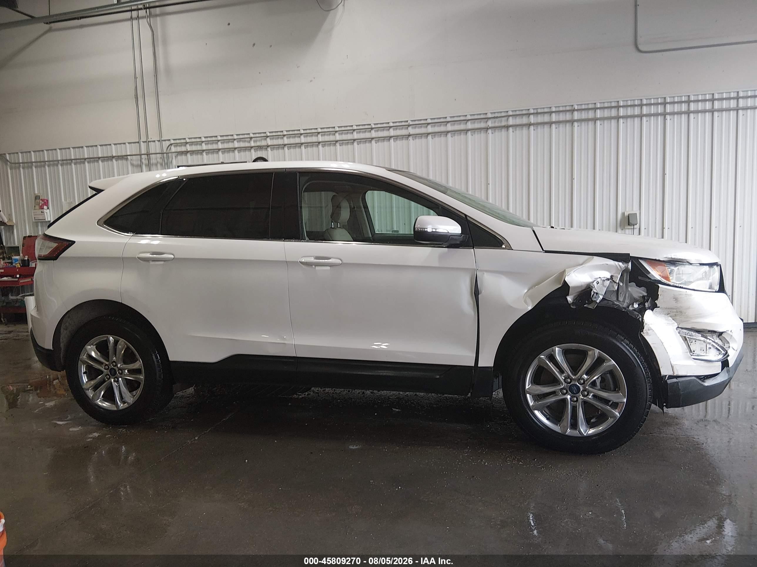 2015 Ford Edge Sel White vin: 2FMPK4J80FBB21537