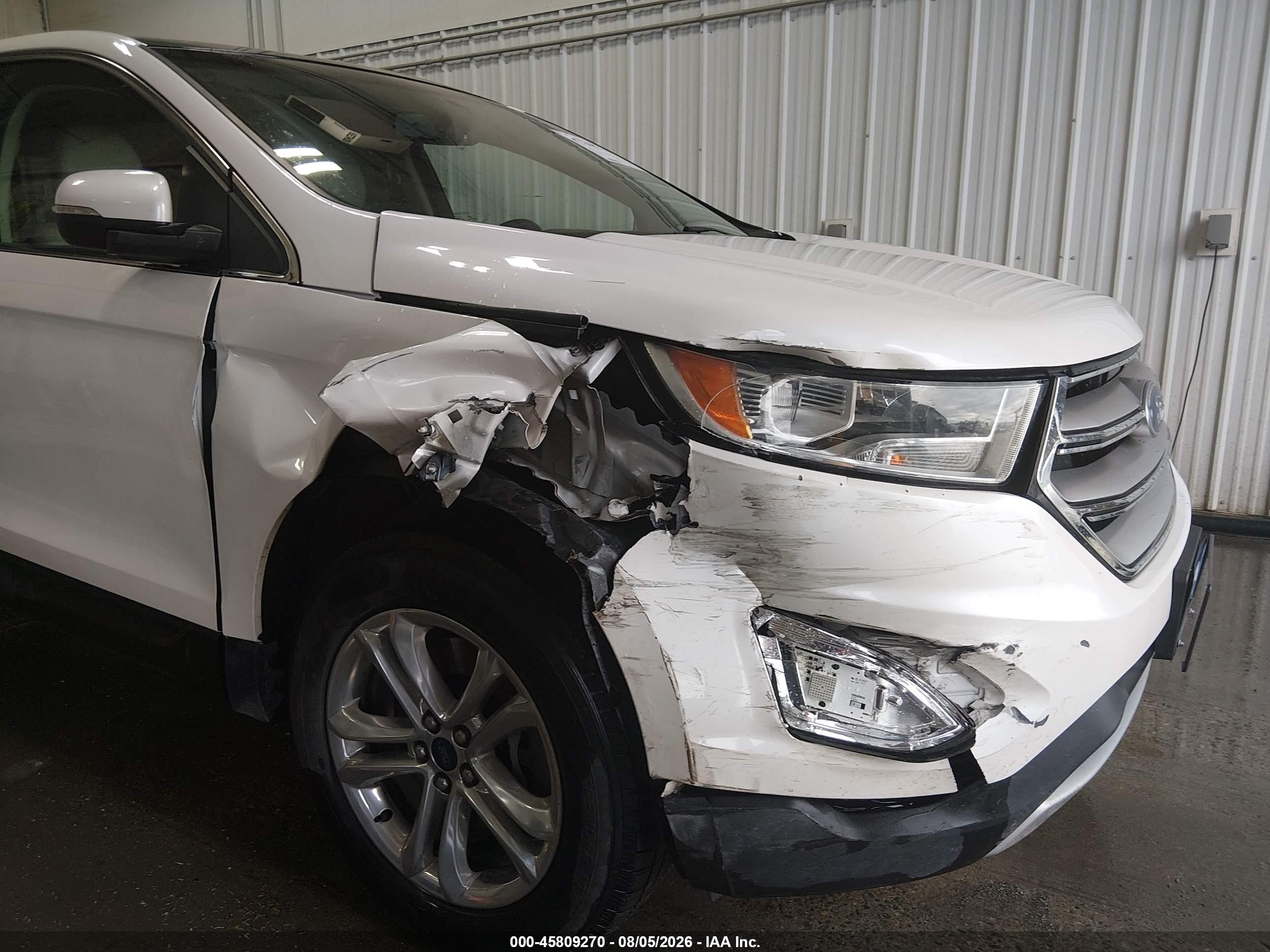 2015 Ford Edge Sel White vin: 2FMPK4J80FBB21537