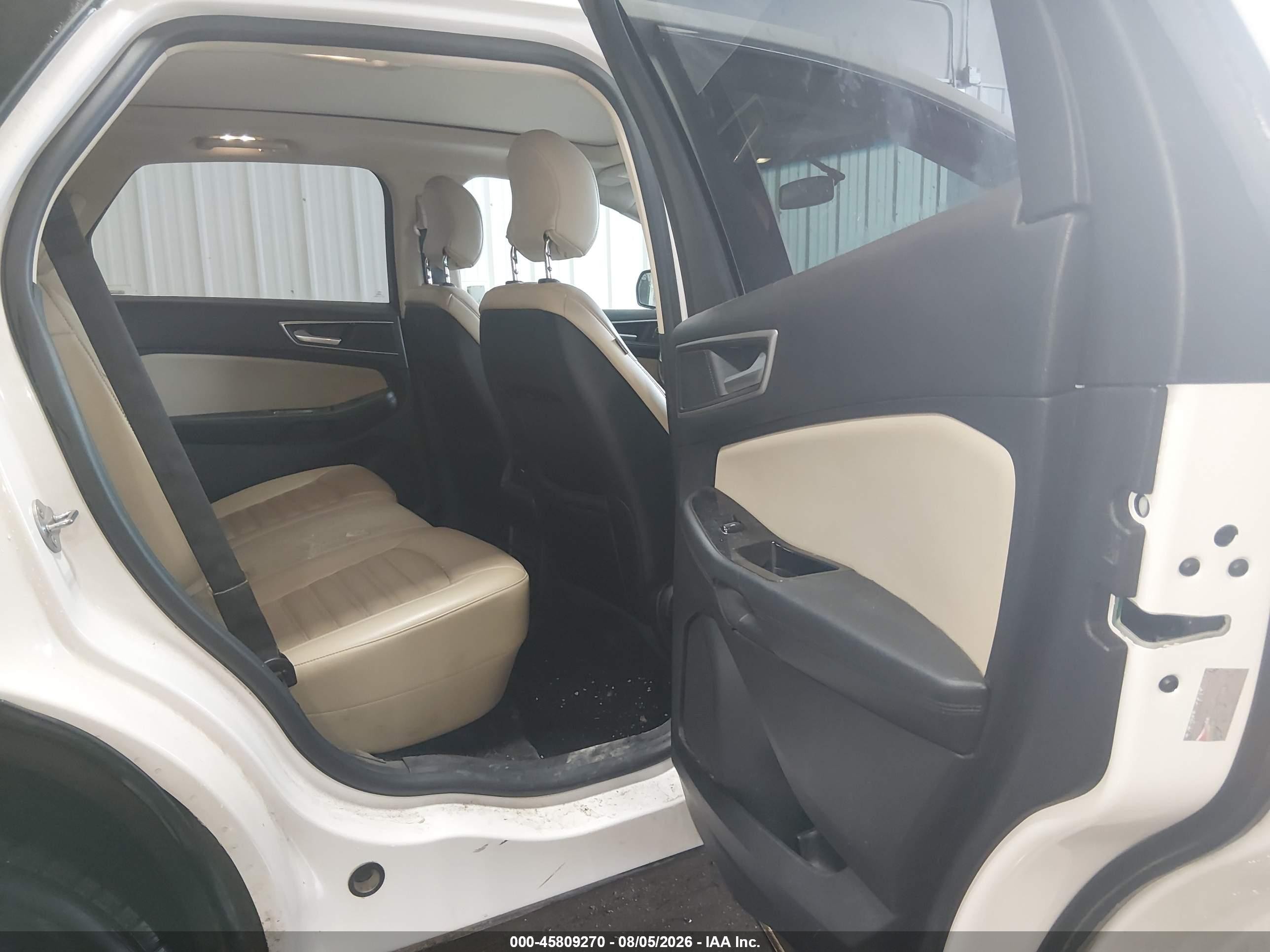 2015 Ford Edge Sel White vin: 2FMPK4J80FBB21537