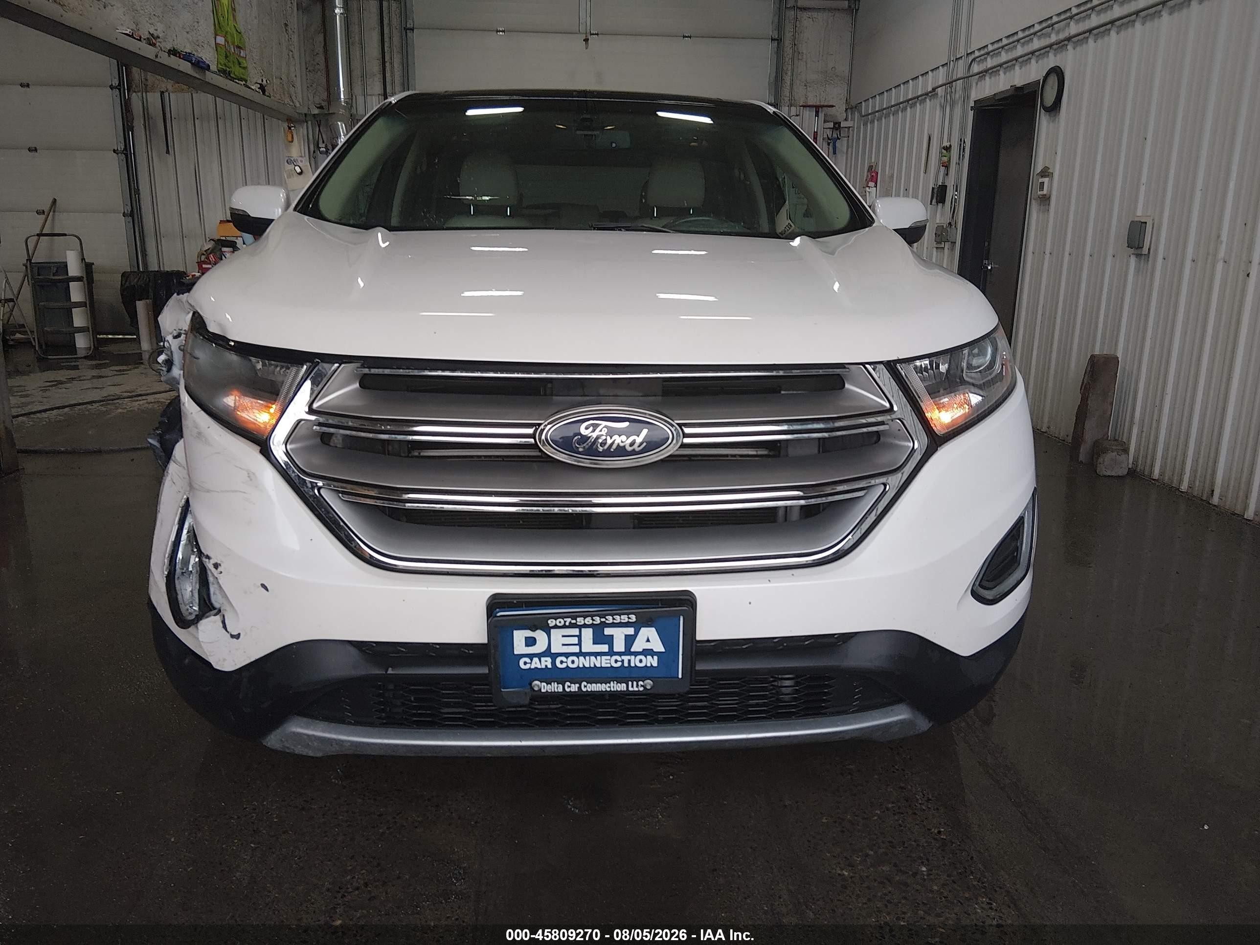 2015 Ford Edge Sel White vin: 2FMPK4J80FBB21537