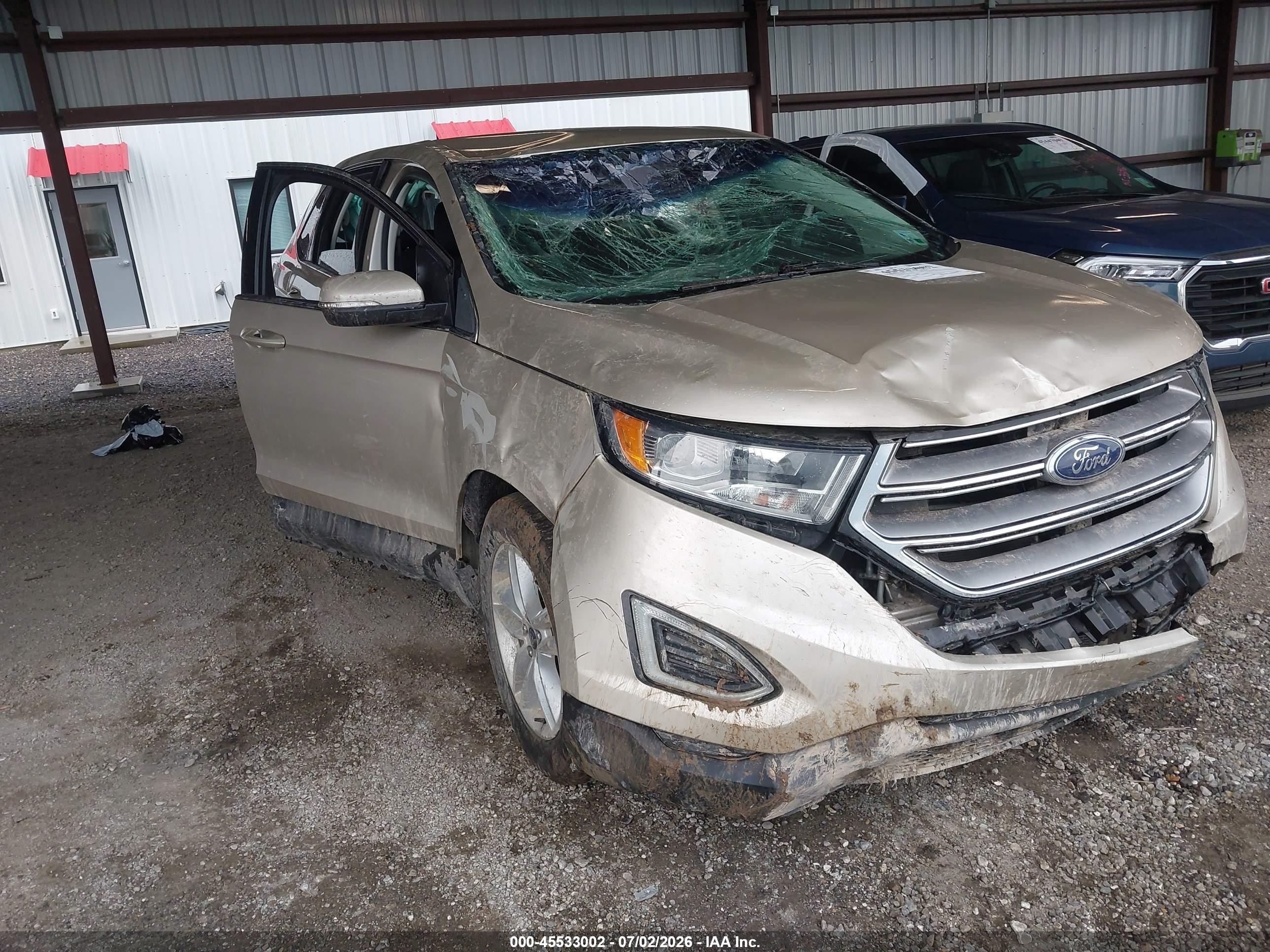 2017 Ford Edge Sel Beige vin: 2FMPK4J80HBC52793