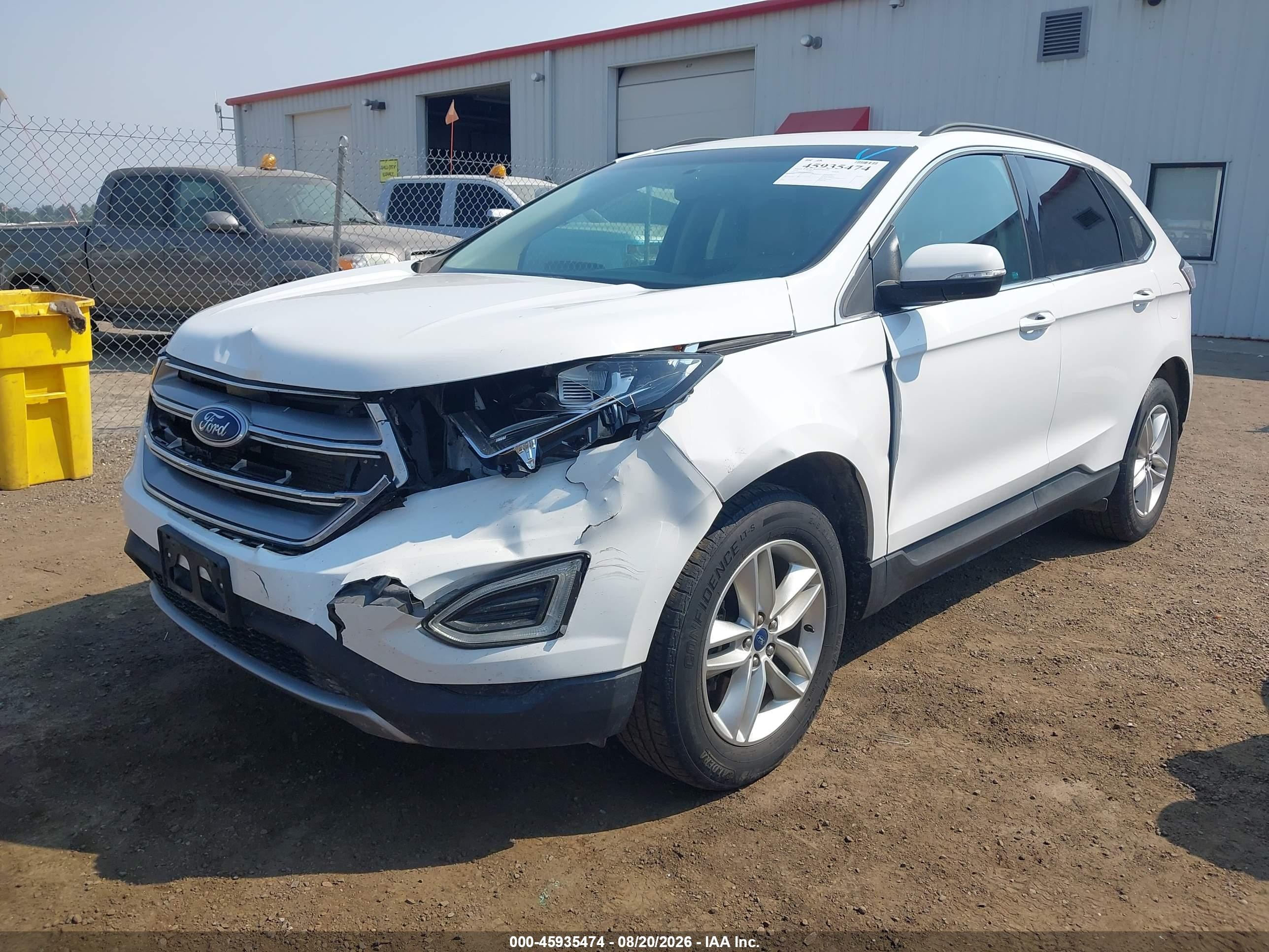 2018 Ford Edge Sel White vin: 2FMPK4J81JBB89810