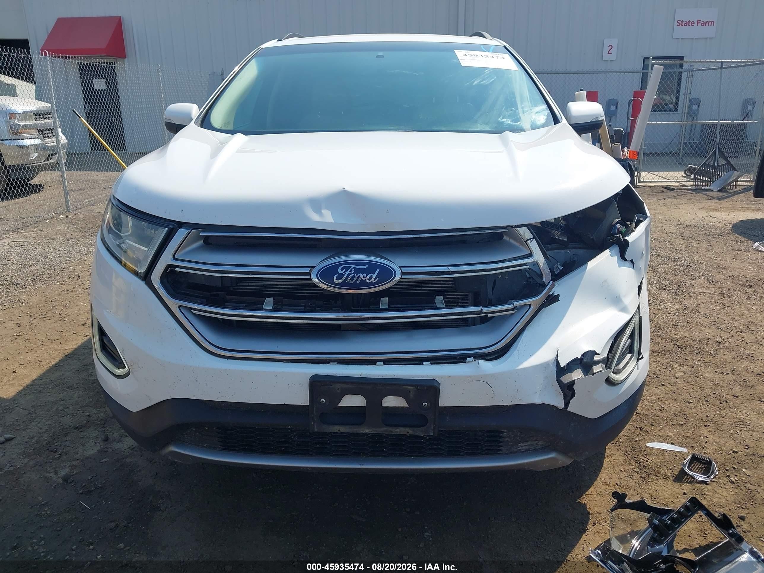 2018 Ford Edge Sel White vin: 2FMPK4J81JBB89810