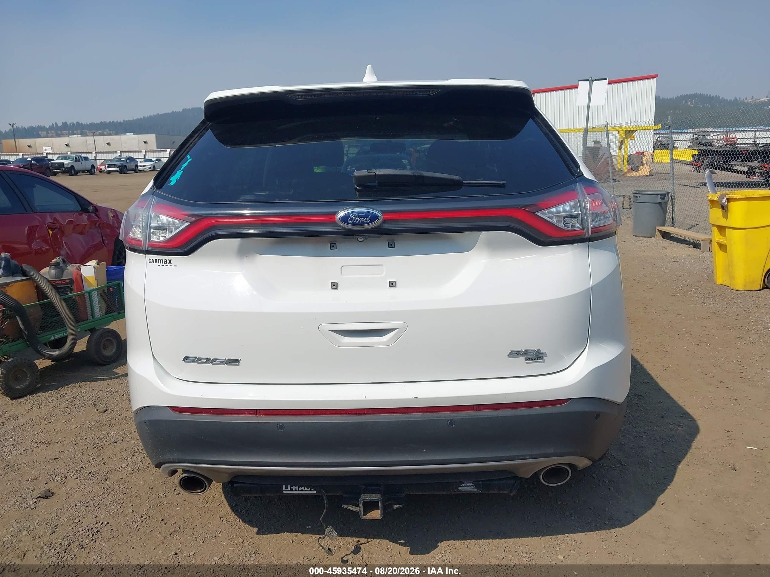 2018 Ford Edge Sel White vin: 2FMPK4J81JBB89810