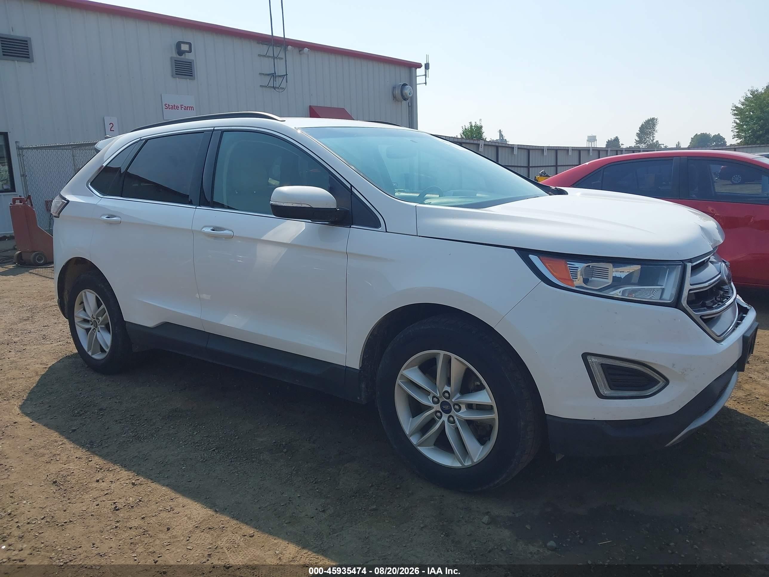 2018 Ford Edge Sel White vin: 2FMPK4J81JBB89810