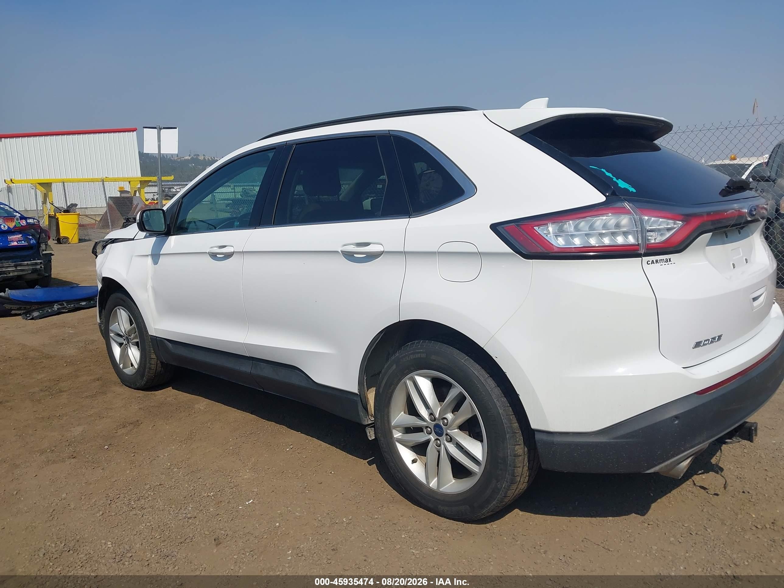 2018 Ford Edge Sel White vin: 2FMPK4J81JBB89810
