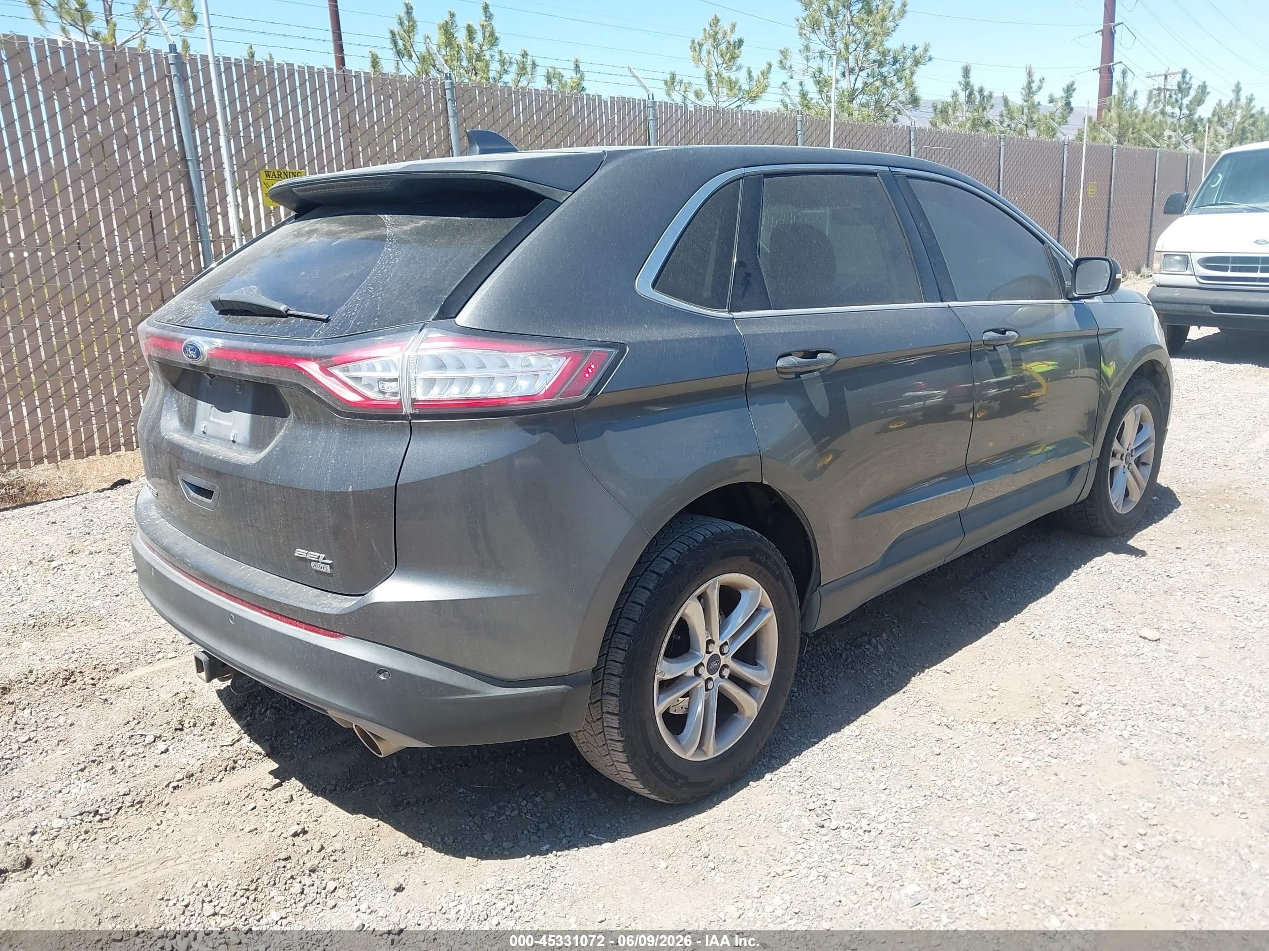 2017 Ford Edge Sel Серый vin: 2FMPK4J84HBB57024