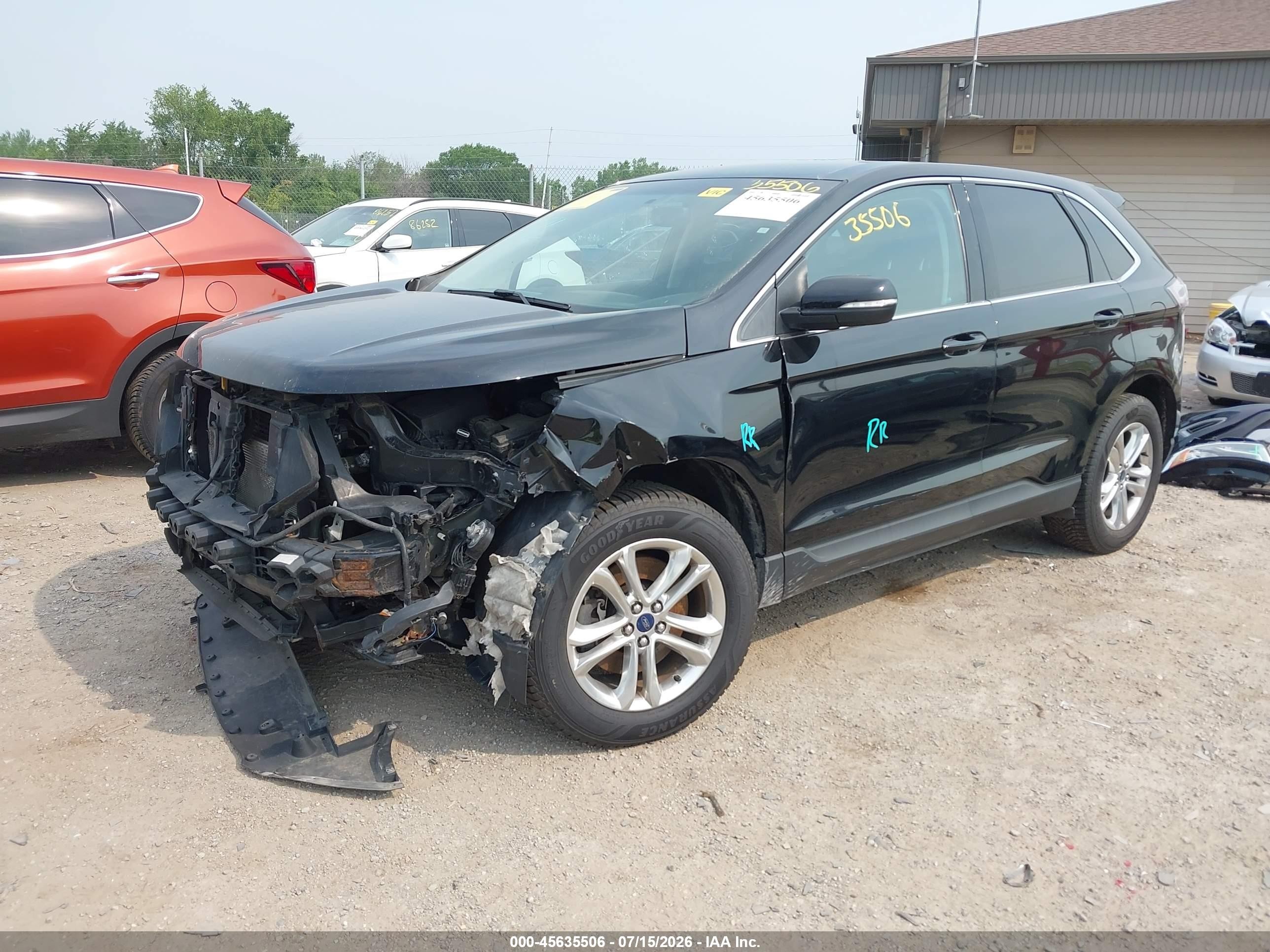 2017 Ford Edge Sel Black vin: 2FMPK4J86HBC08202