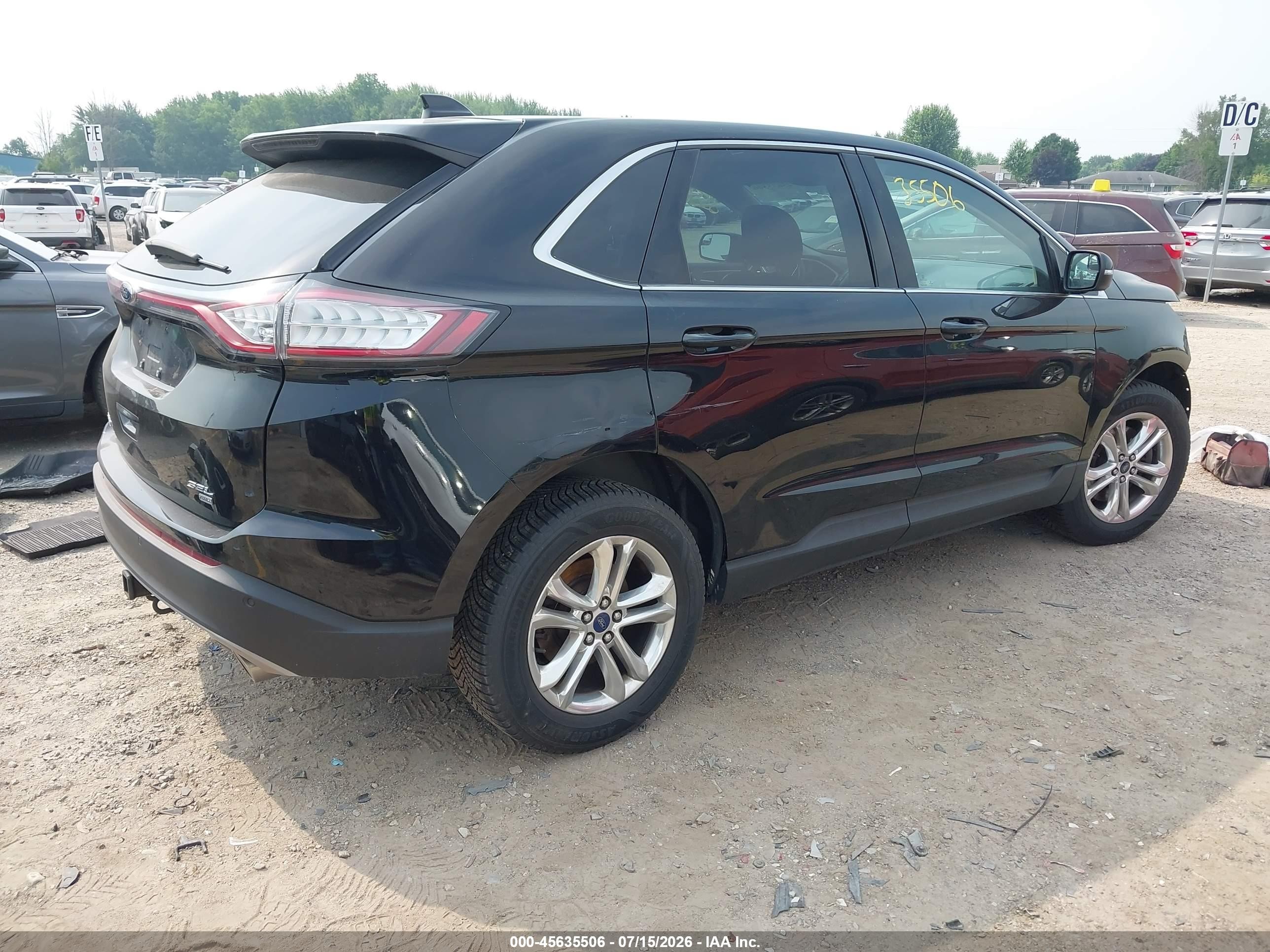2017 Ford Edge Sel Black vin: 2FMPK4J86HBC08202