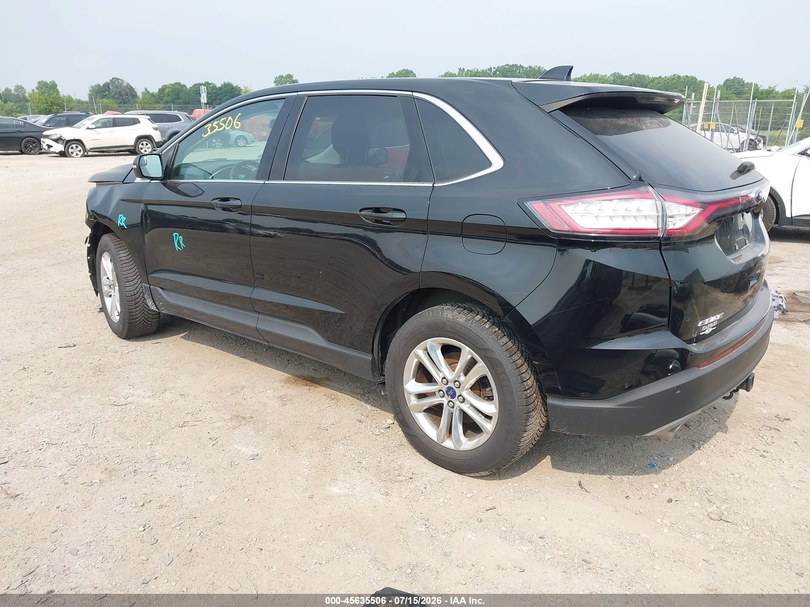 2017 Ford Edge Sel Black vin: 2FMPK4J86HBC08202