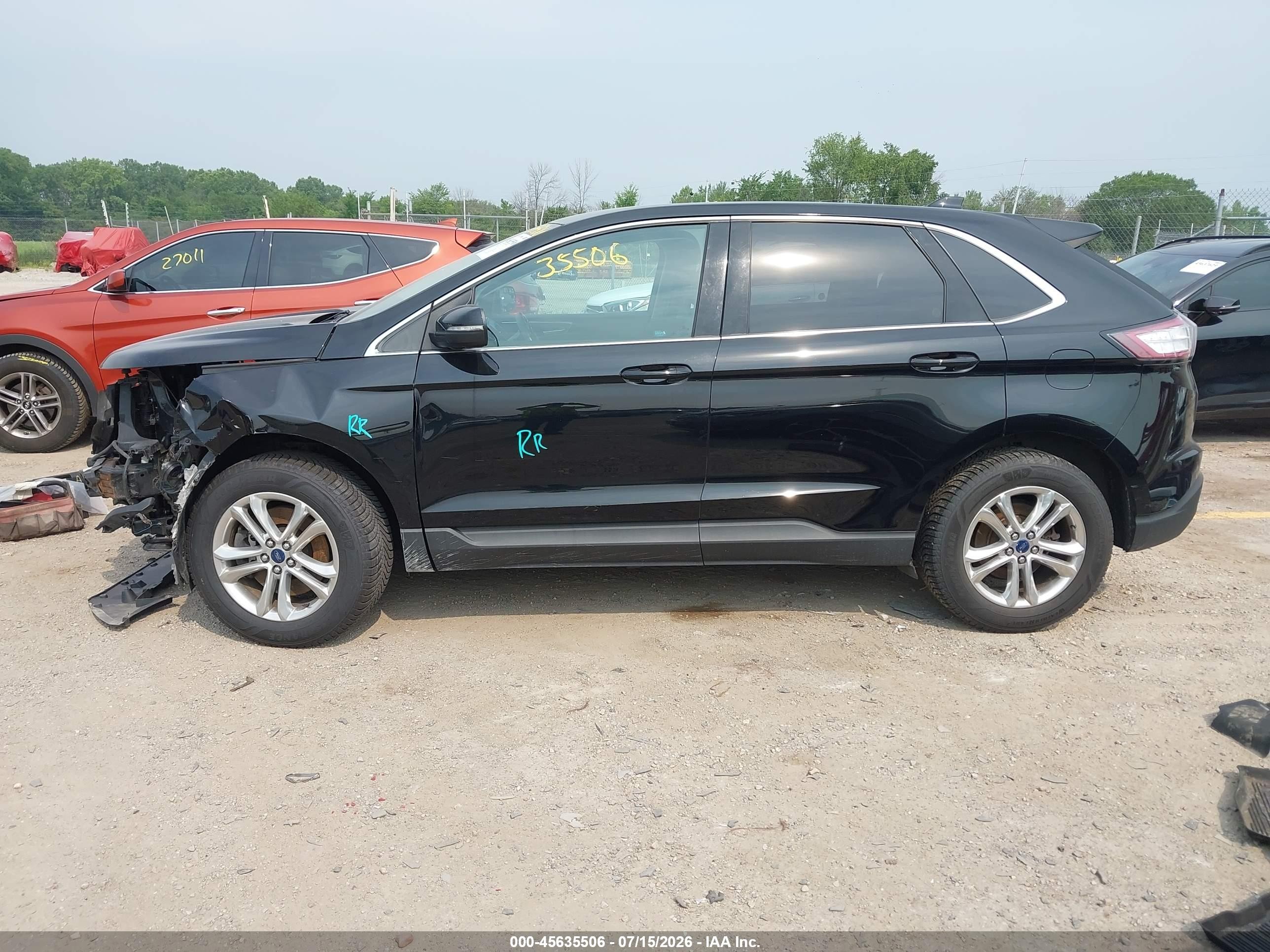 2017 Ford Edge Sel Black vin: 2FMPK4J86HBC08202