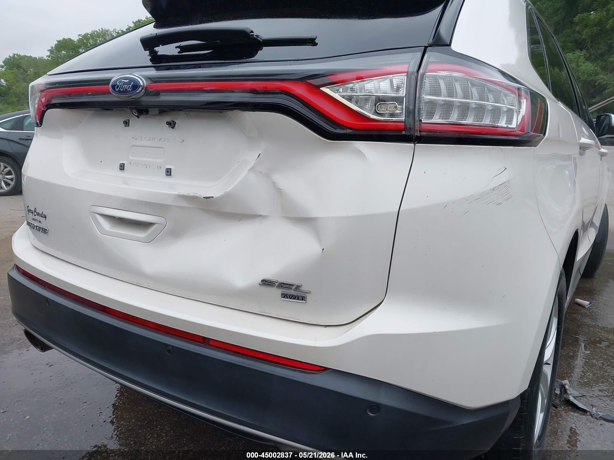 2016 Ford Edge Sel White vin: 2FMPK4J87GBC42325