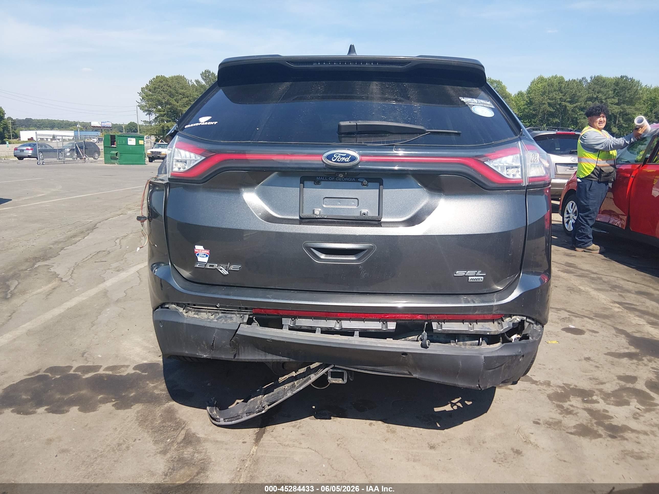 2017 Ford Edge Sel Gray vin: 2FMPK4J88HBB95744