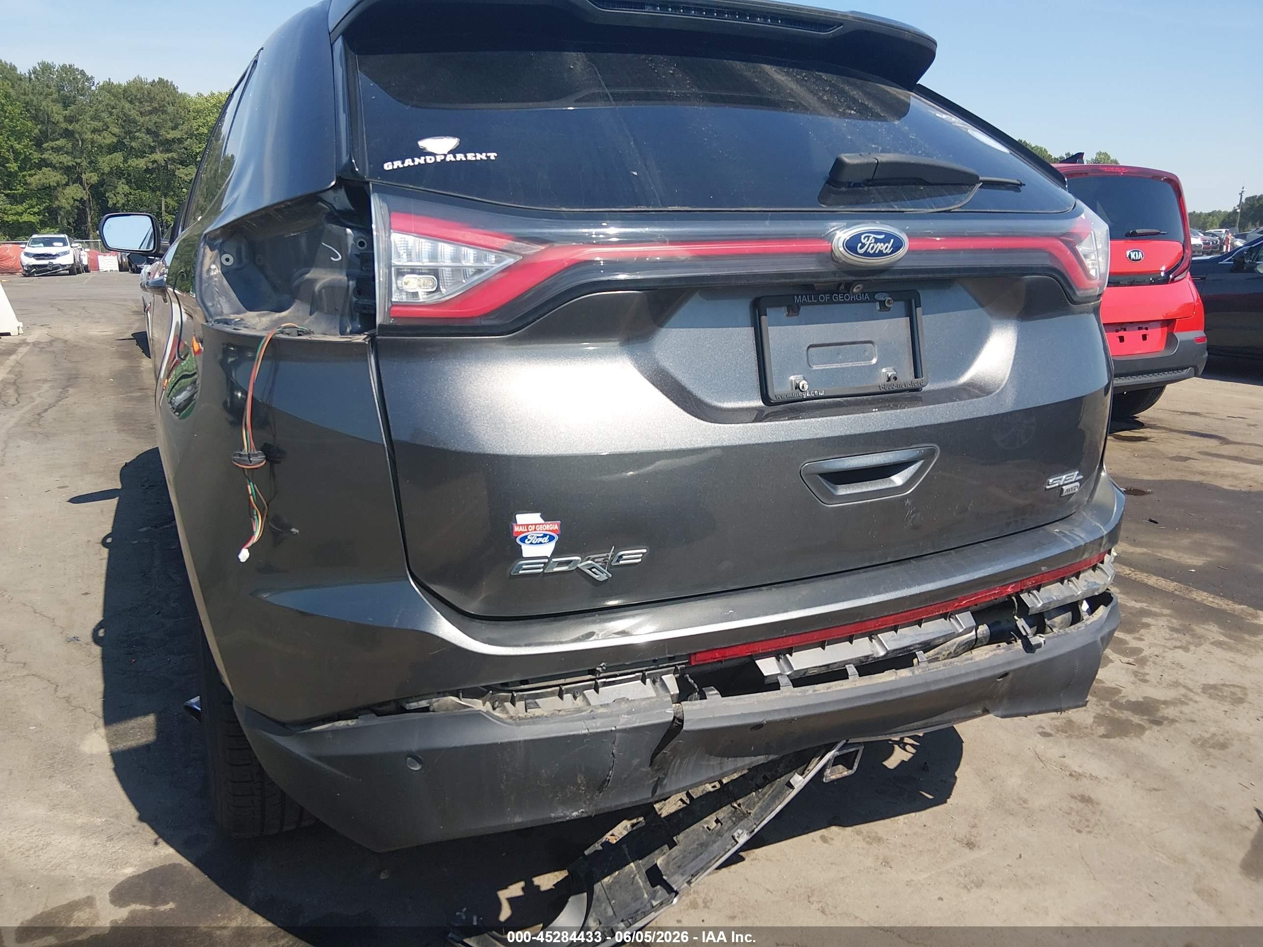 2017 Ford Edge Sel Gray vin: 2FMPK4J88HBB95744