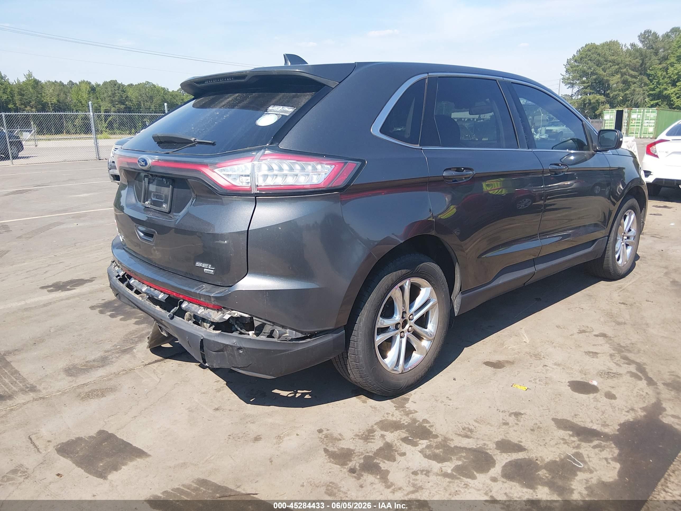 2017 Ford Edge Sel Gray vin: 2FMPK4J88HBB95744